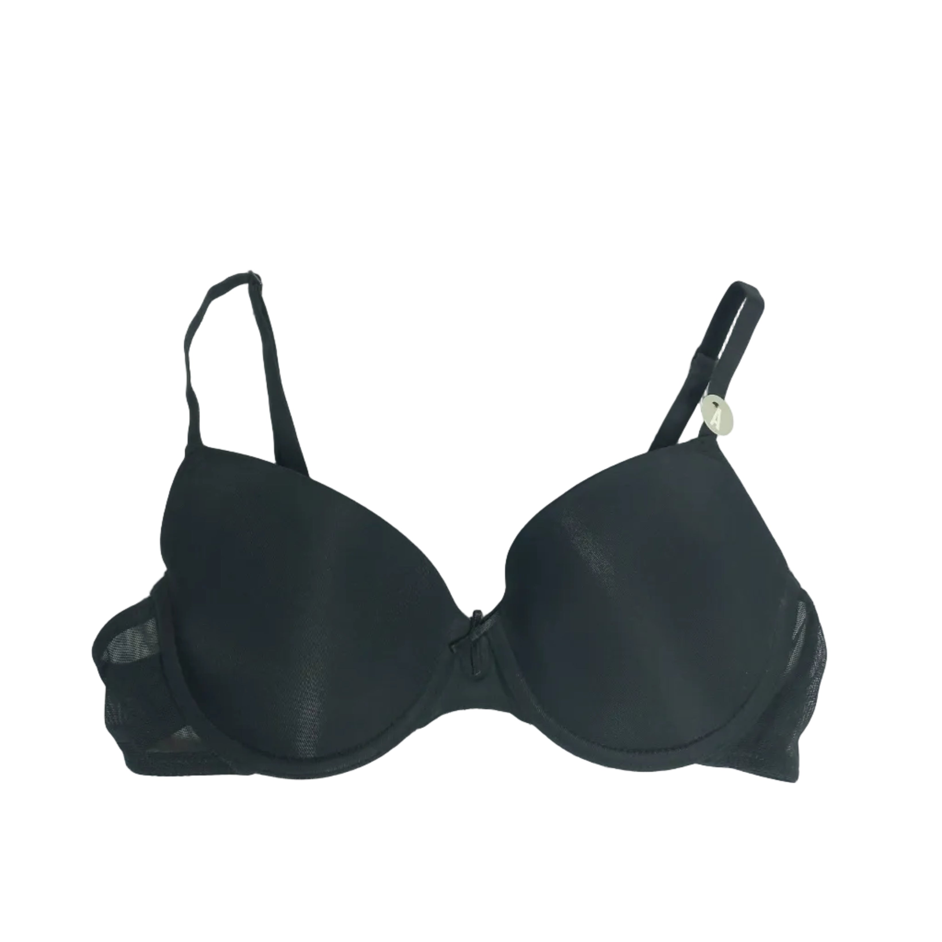 Primark full black T-shirt bra front view