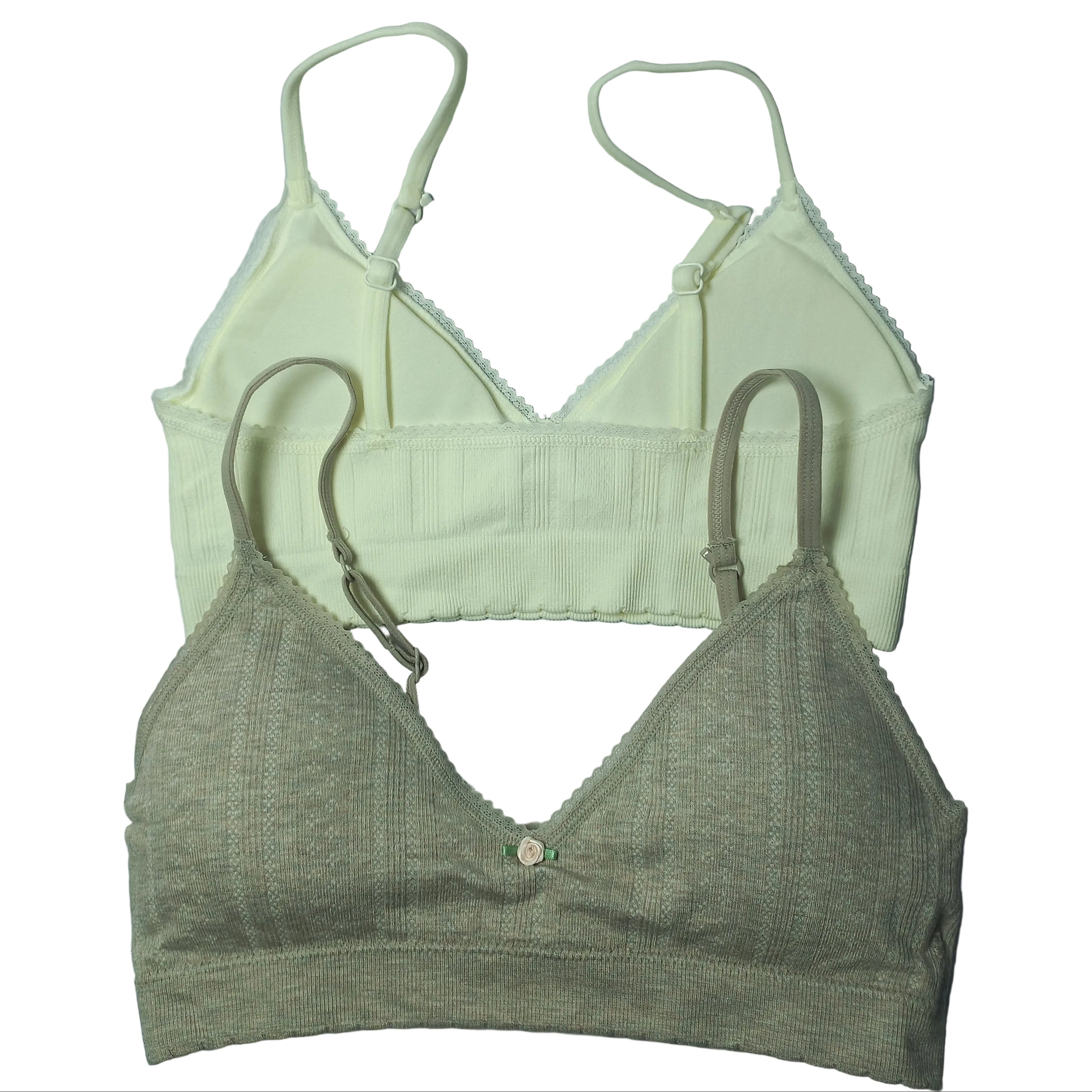 Pull-on and back closure detail on wireless bralette - MissClassy