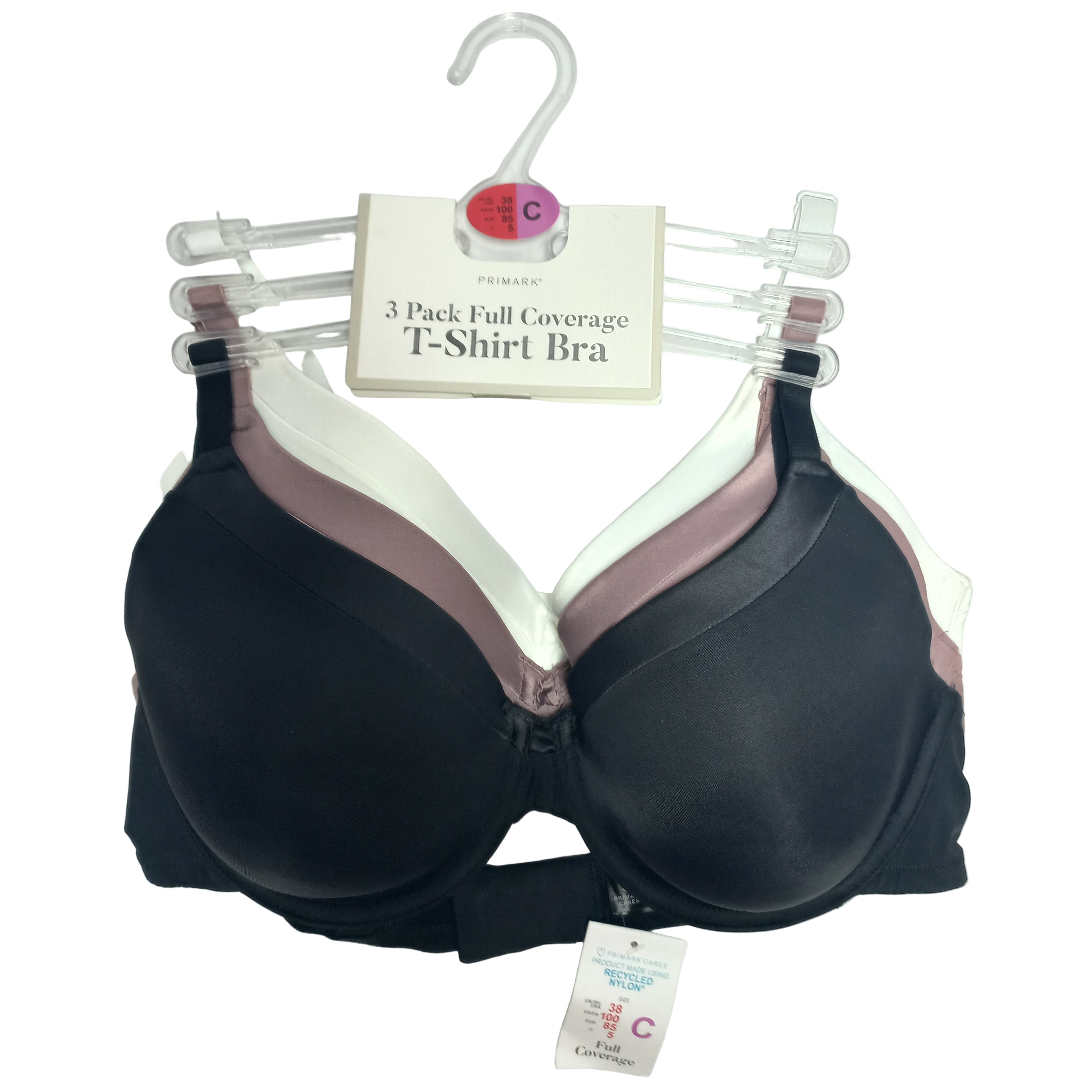 Seamless sweat-wicking cup detail on full coverage bra pack - MissClassy