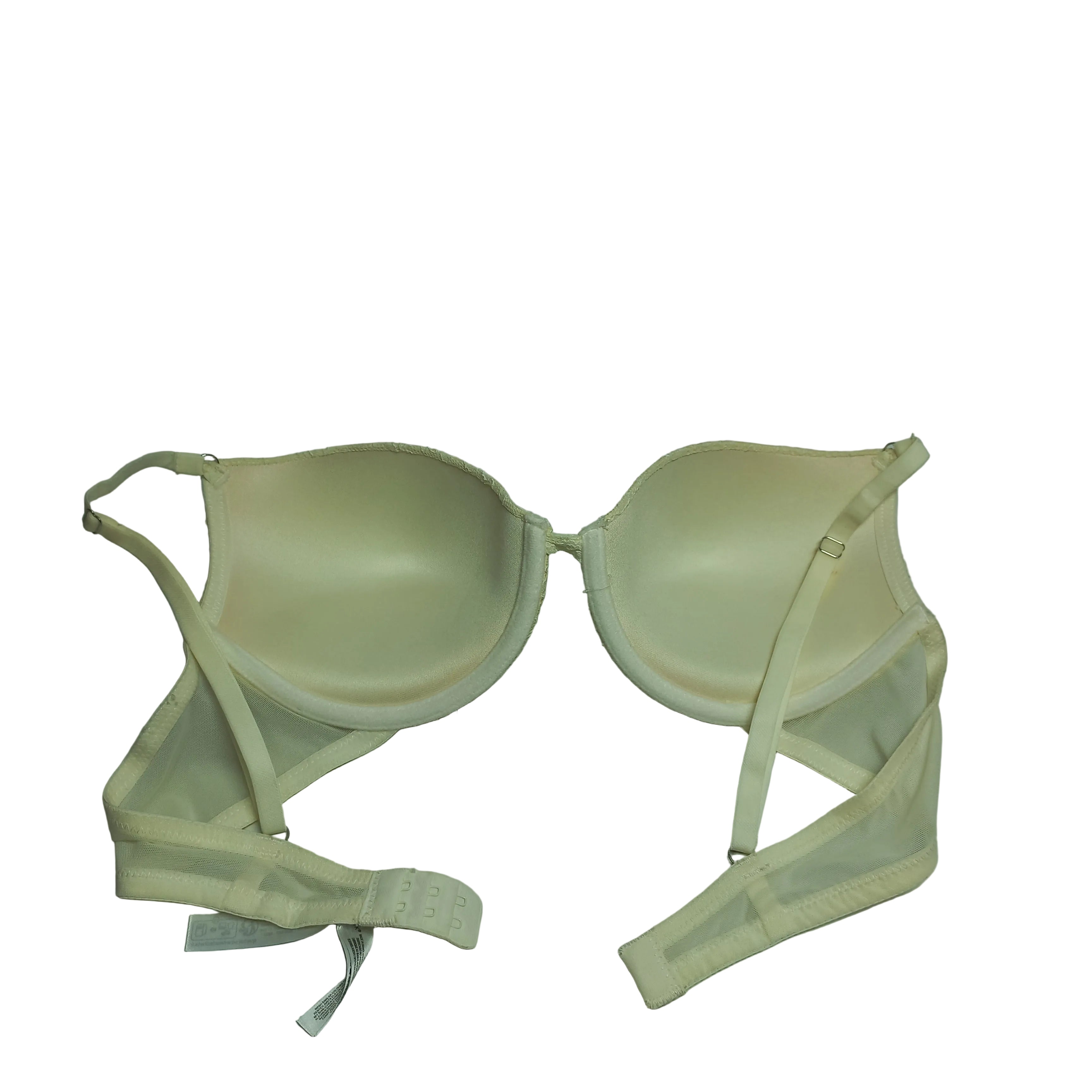Underwire and double padded cup on ivory floral bra - MissClassy