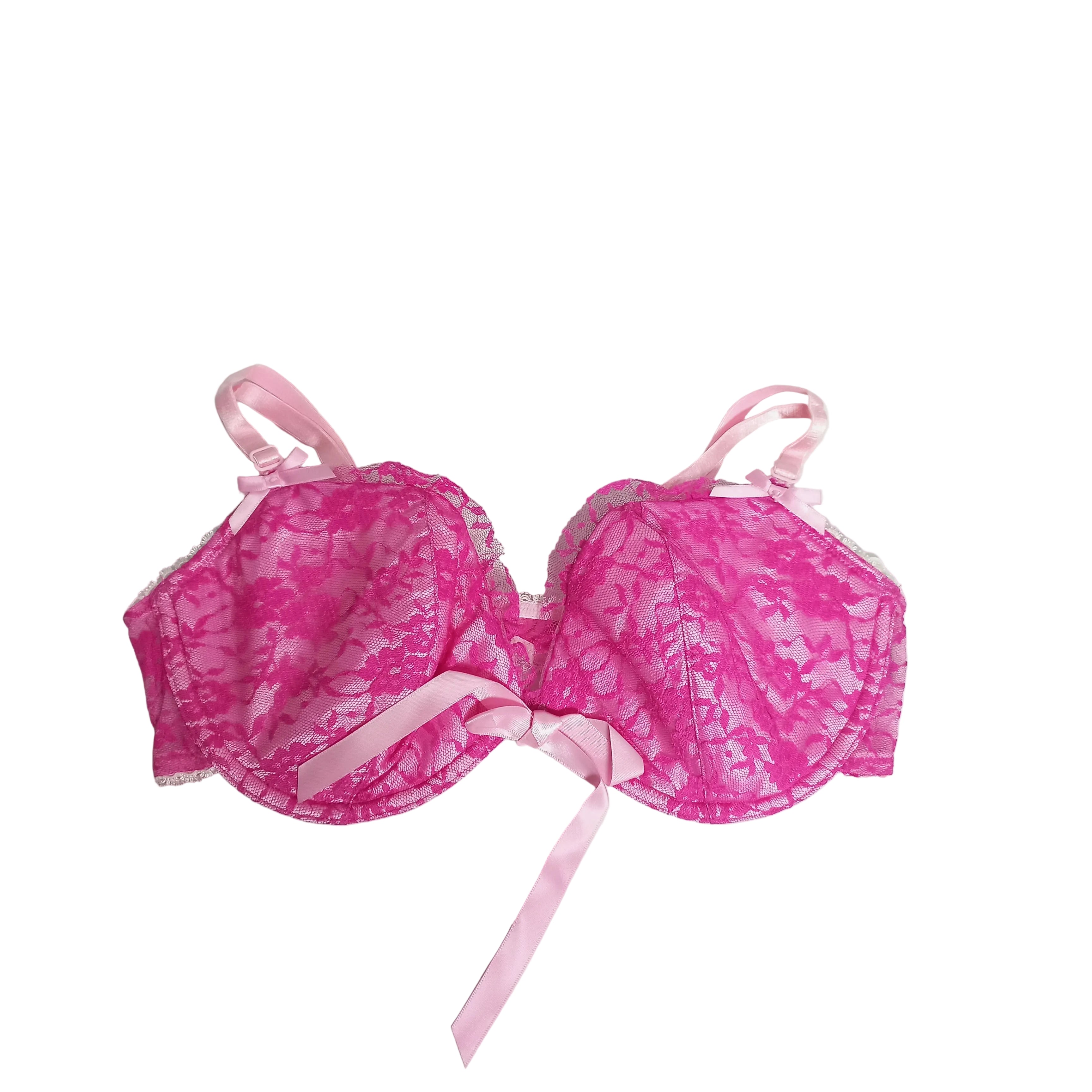 Ann Summers pink bra shown in front view
