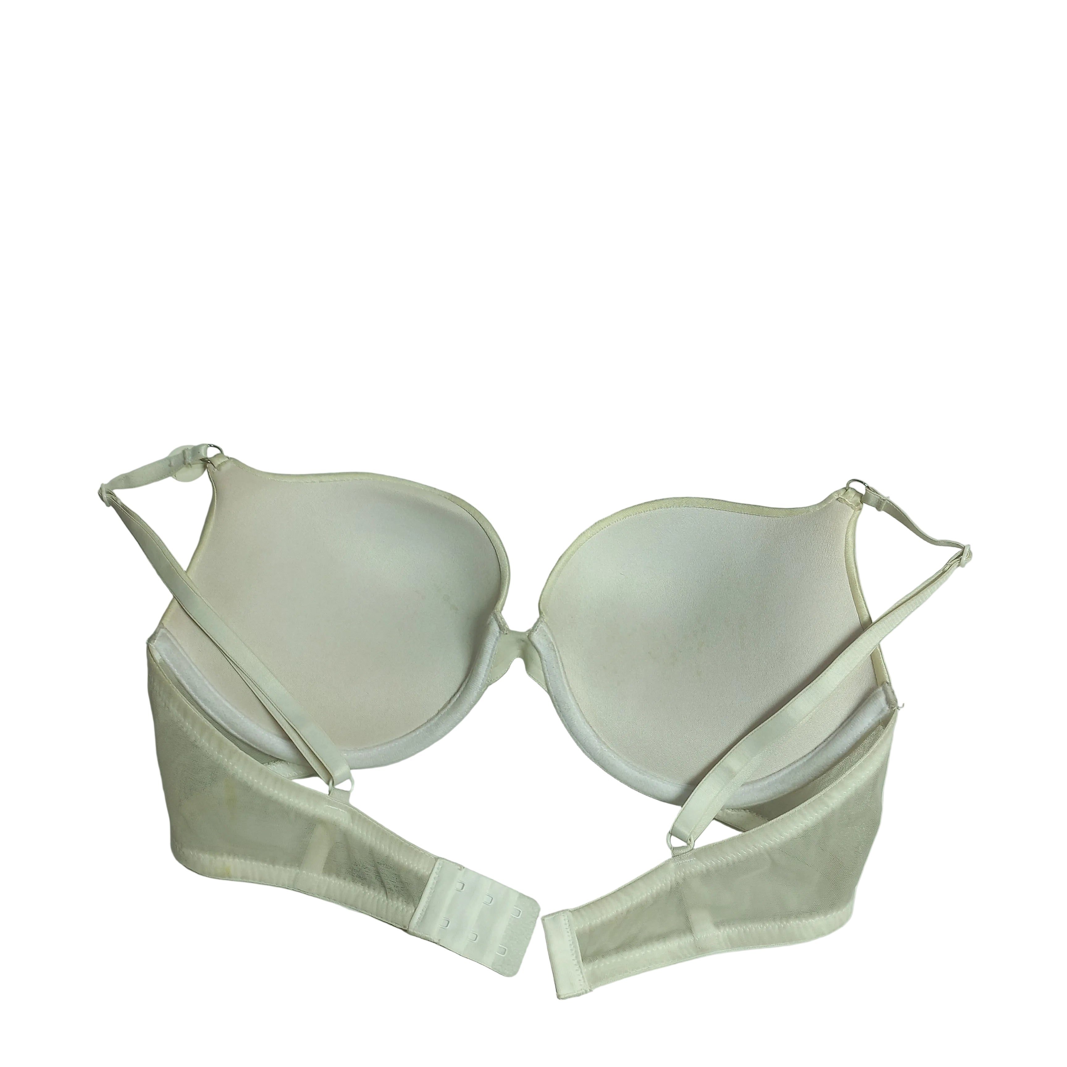 Back of underwire bra showing support band framework
