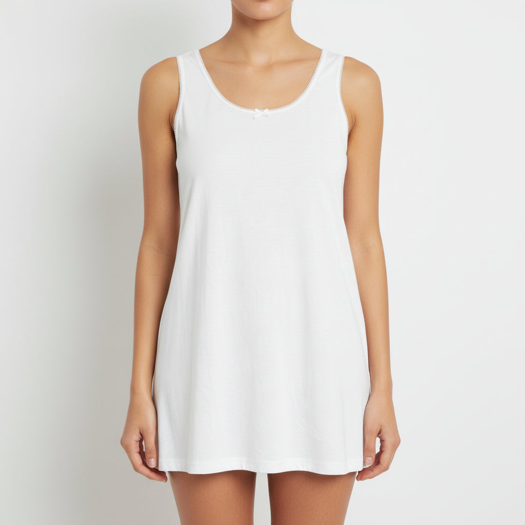 Breathable white cotton camisole for women - MissClassy

