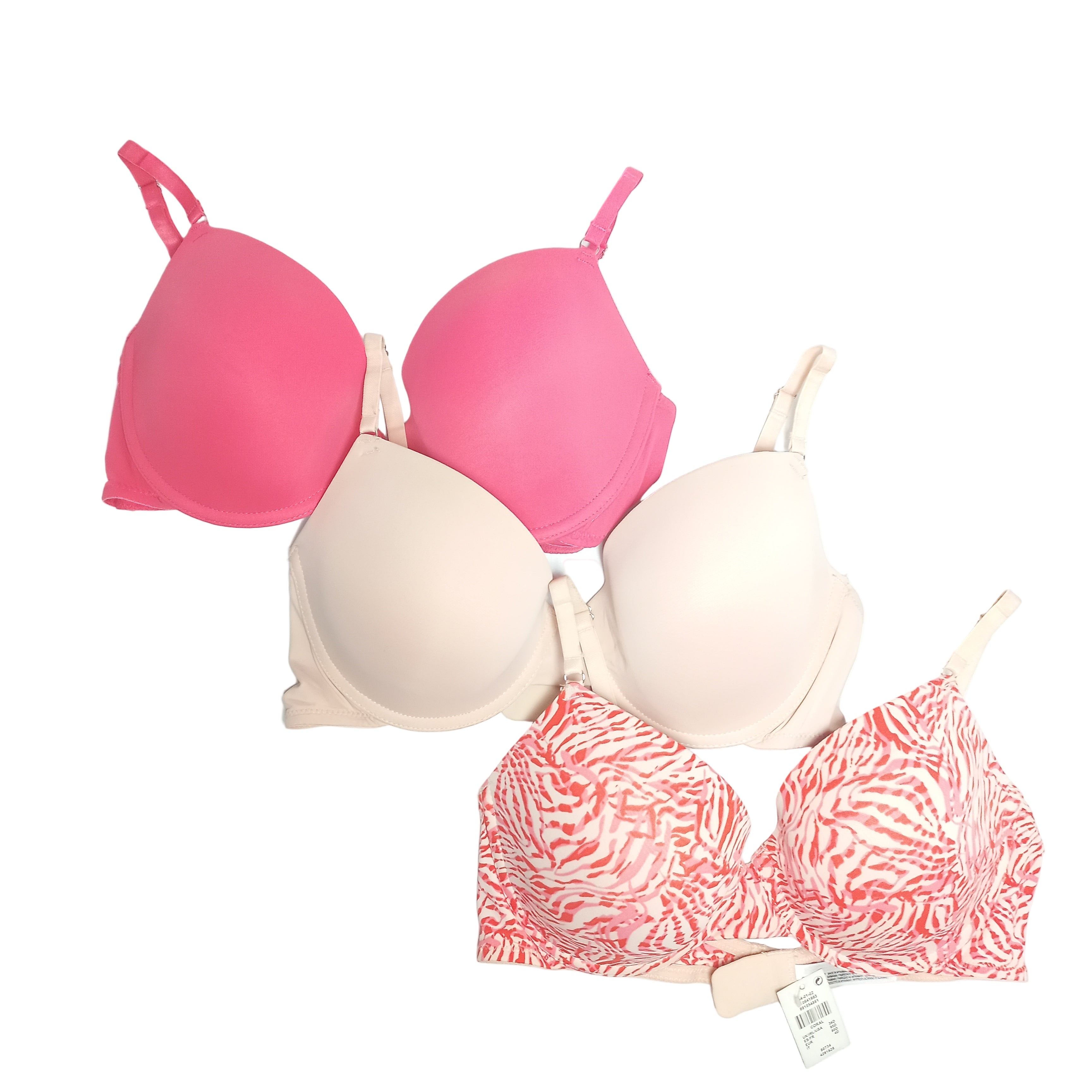 Bulk pack of 3 t-shirt bras showing savings value bundle