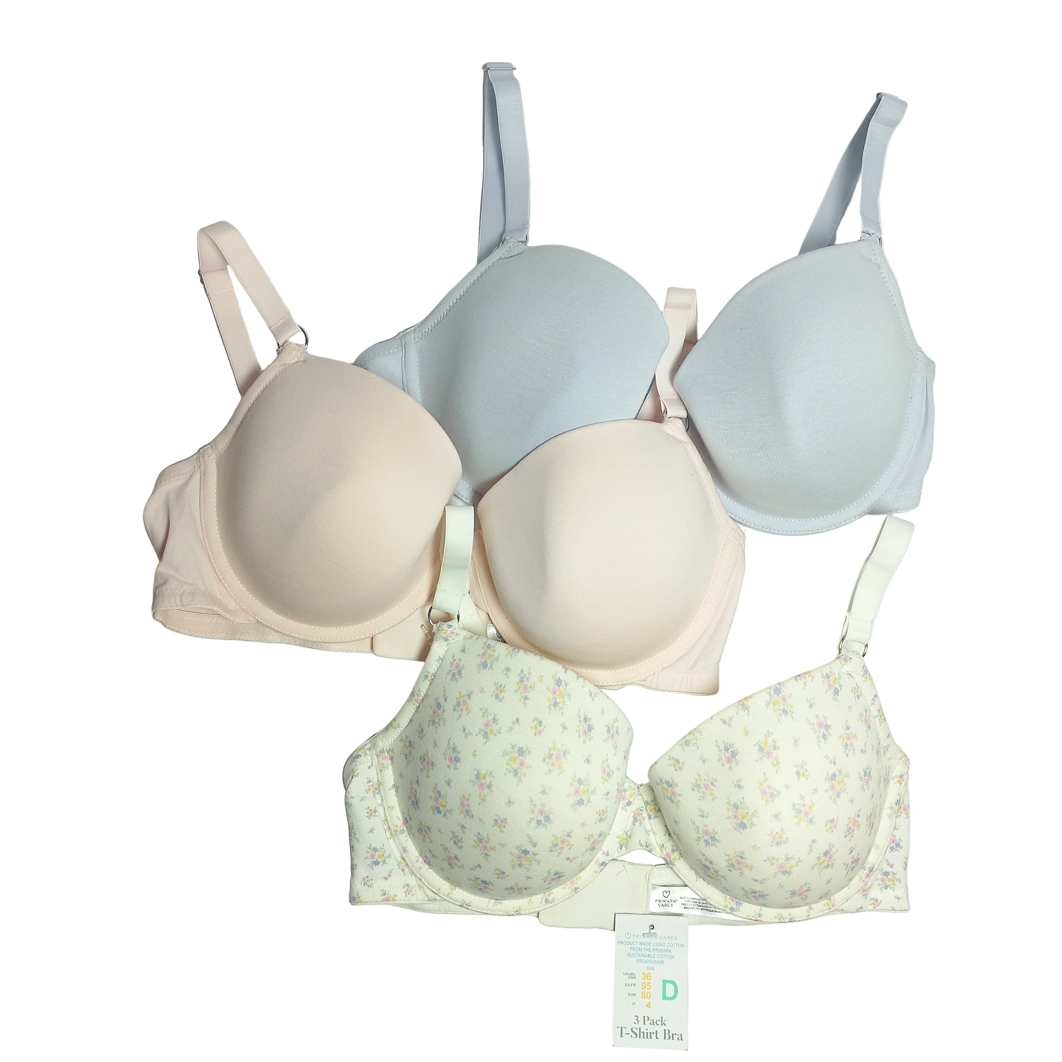 Bundle of 3 t-shirt bras showing complete wardrobe foundation