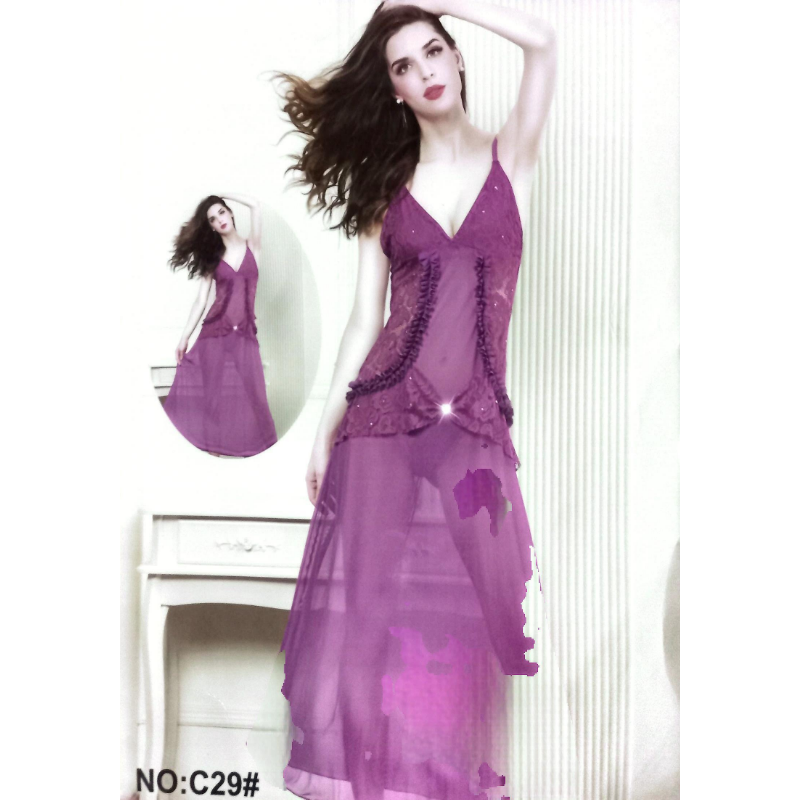 Floral net 2-piece  nighty in pink color, single unit remaining - MissClassy