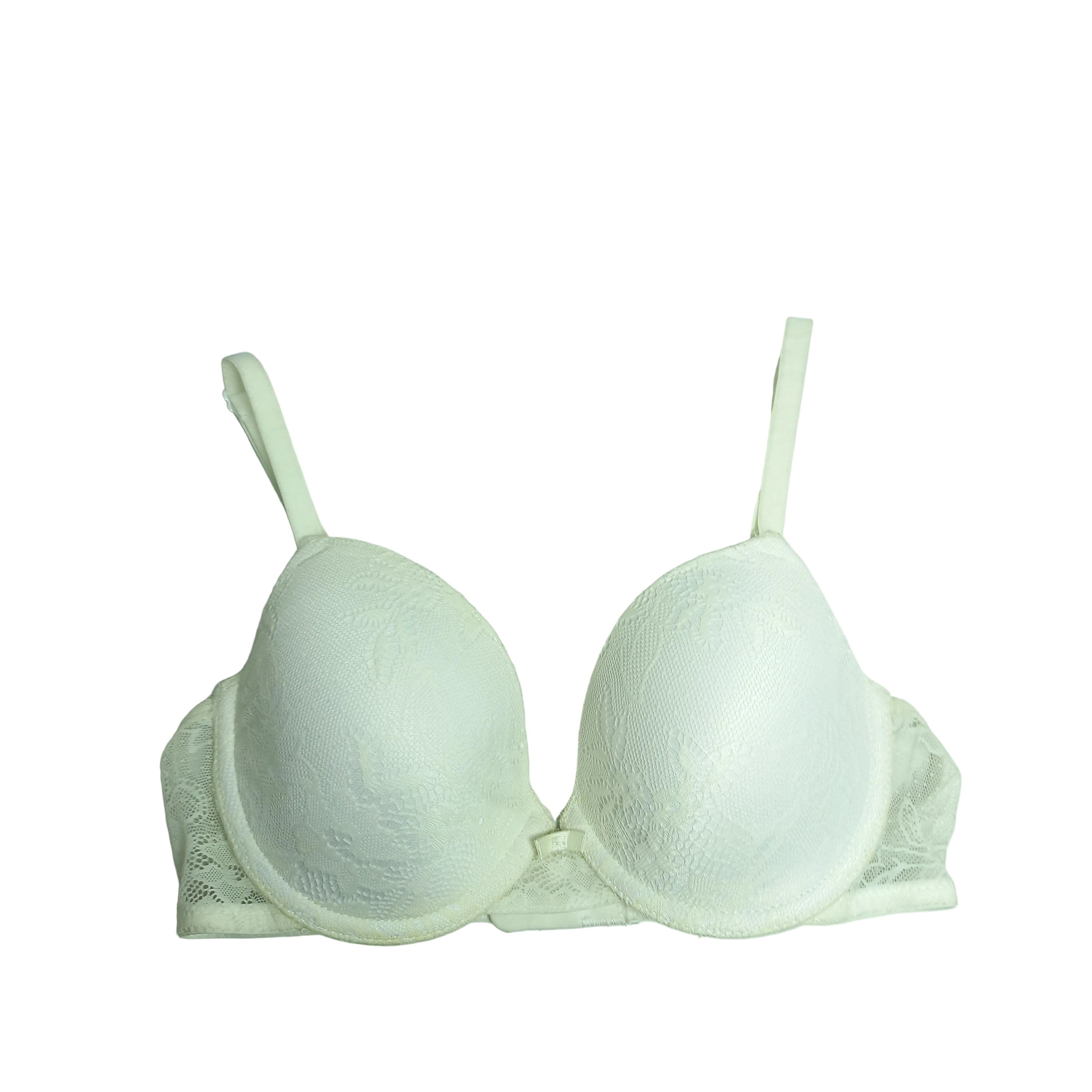 Front view of Primark t-shirt bra in white, smooth all-day comfort.