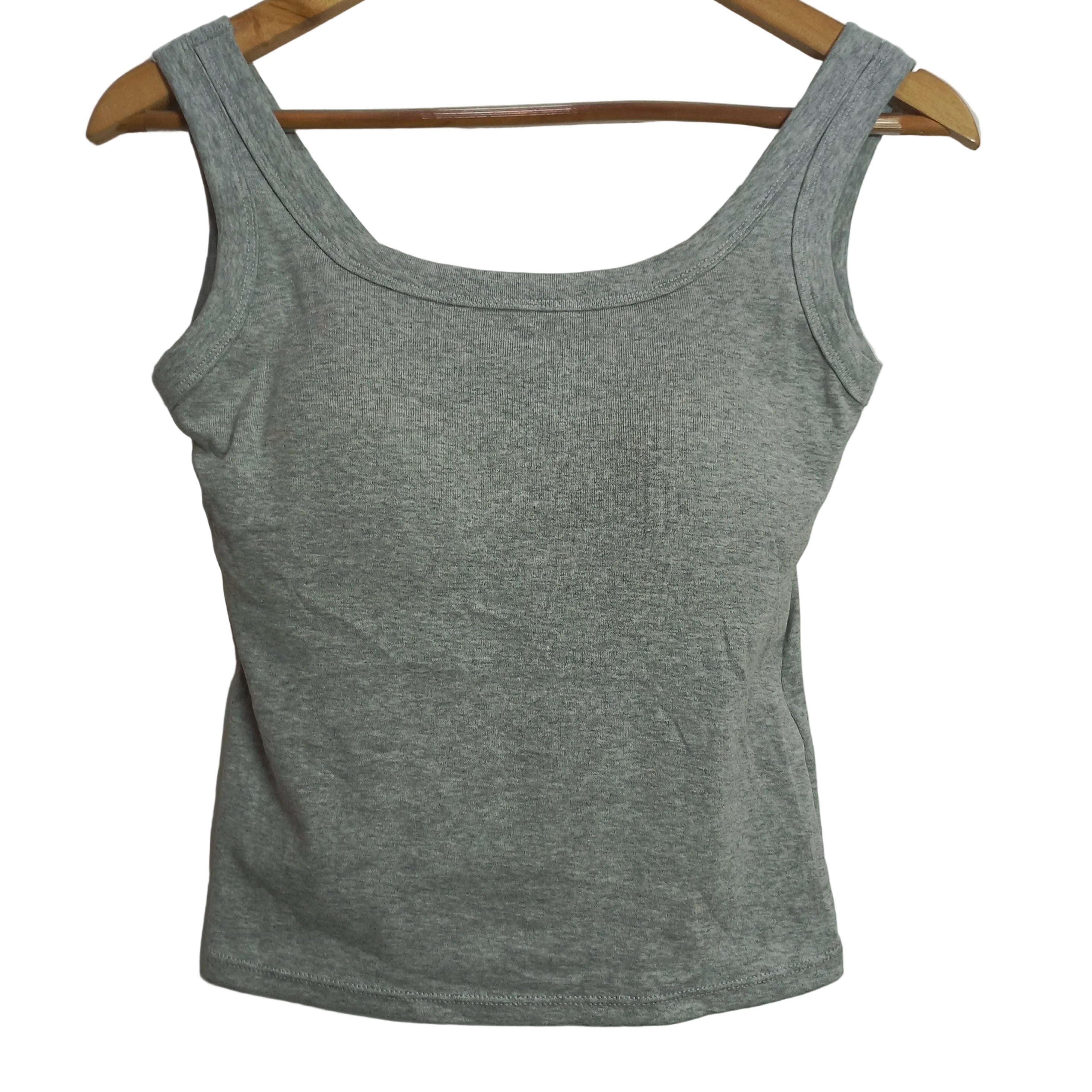 Gray and white cotton camisole for women - MissClassy
