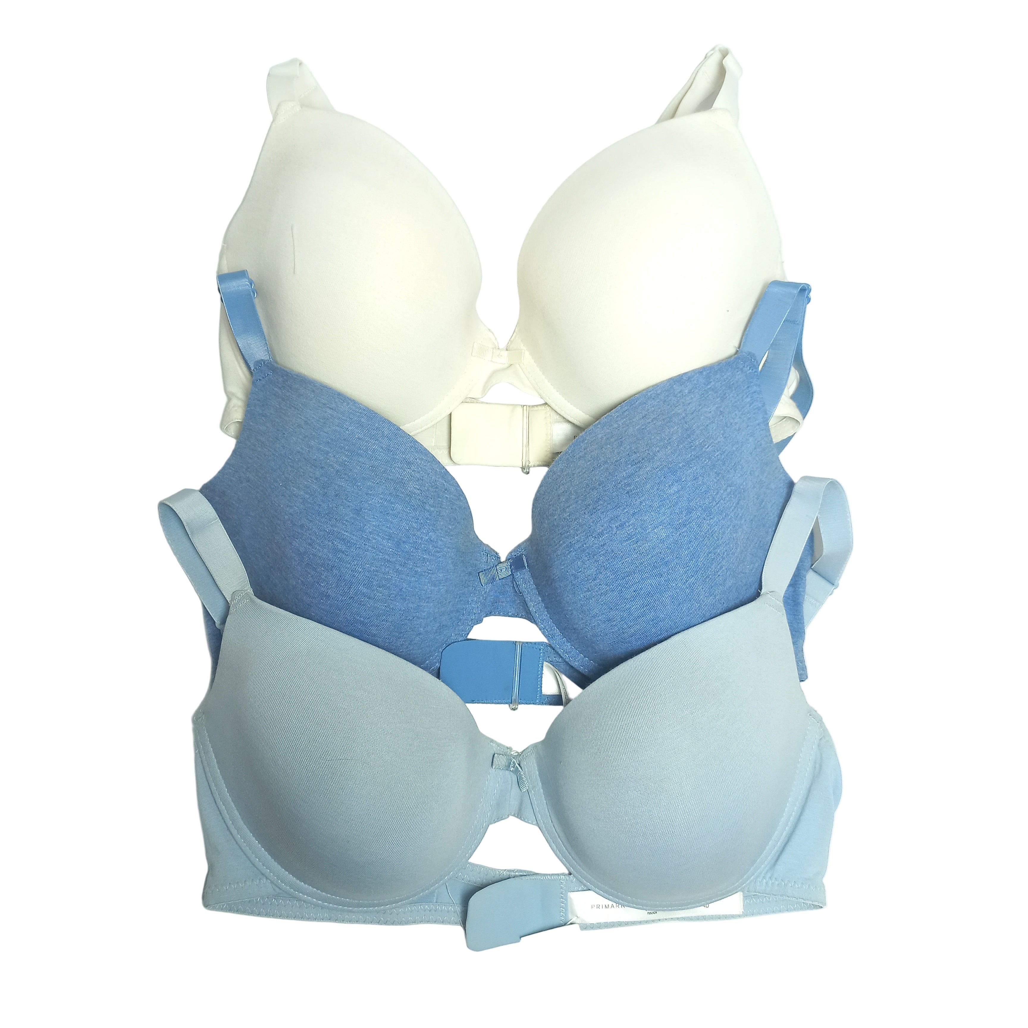 Multipack t-shirt bras showing three complete bras together