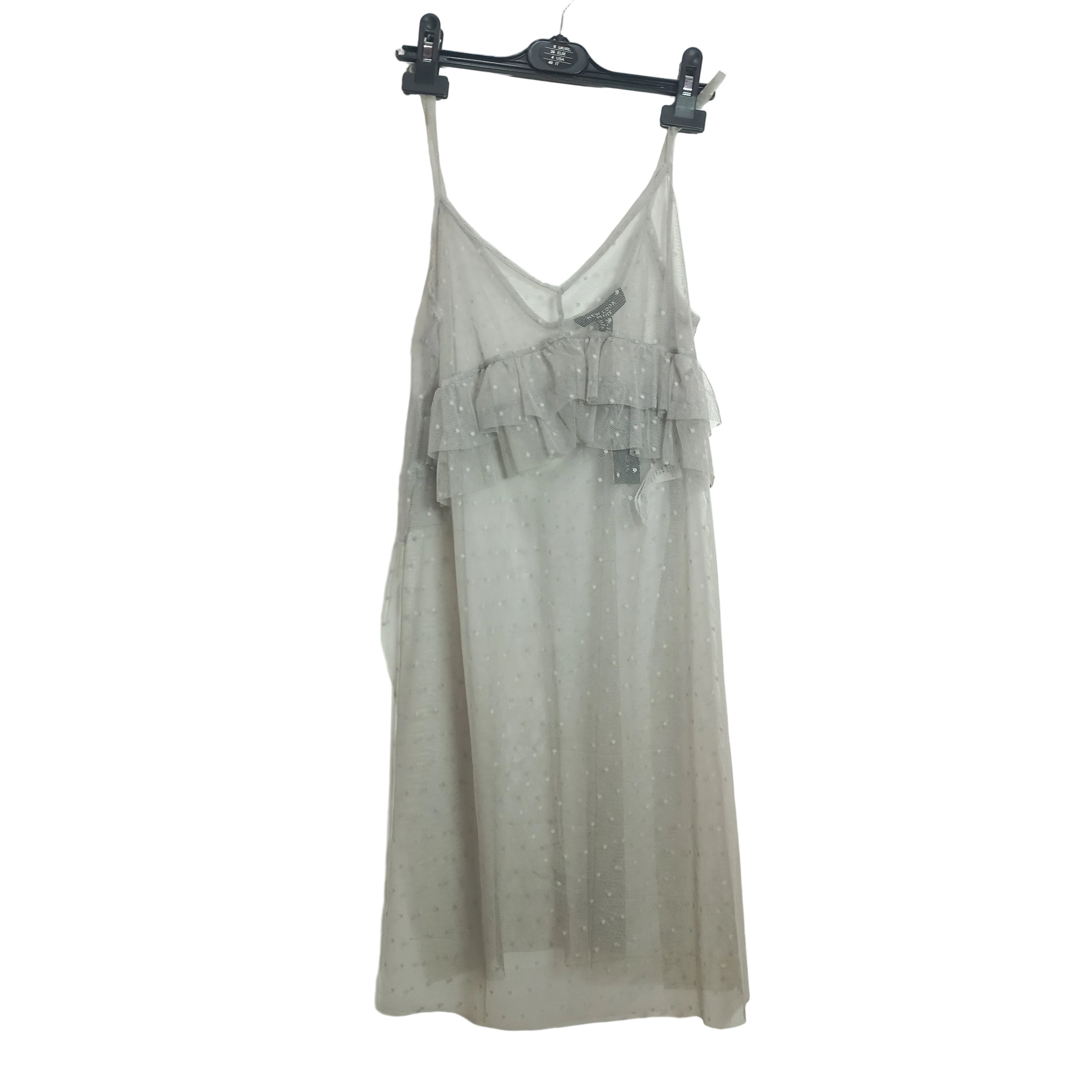 New Look gray net cami nighty, sizes 2XS to S, single unit remaining - MissClassy
