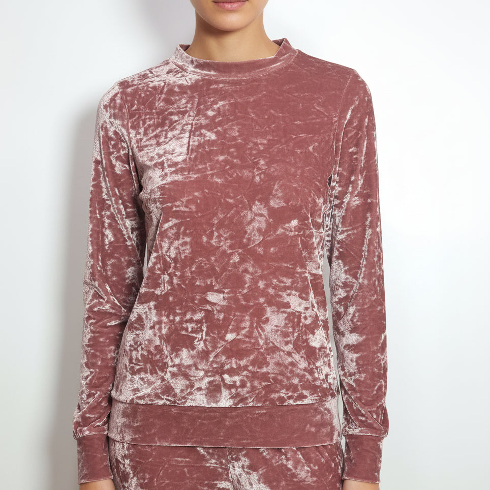 New Look velvet lounge shirt for women front view - MissClassy