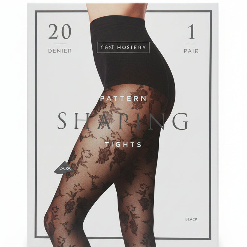 Next Hosiery 20 denier pattern shaping tights in black - MissClassy
