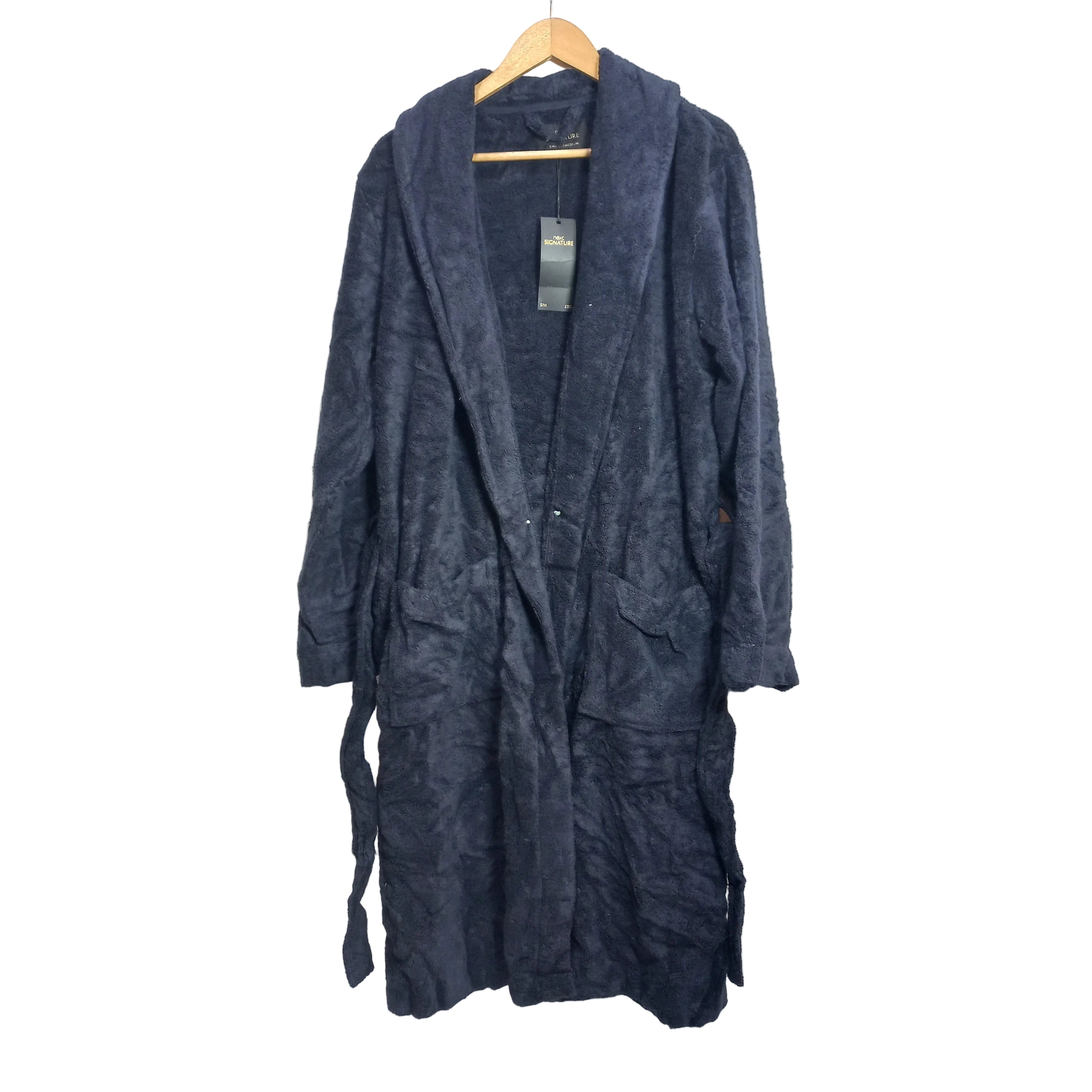 Next UK luxury bathrobe for women in navy blue - MissClassy
