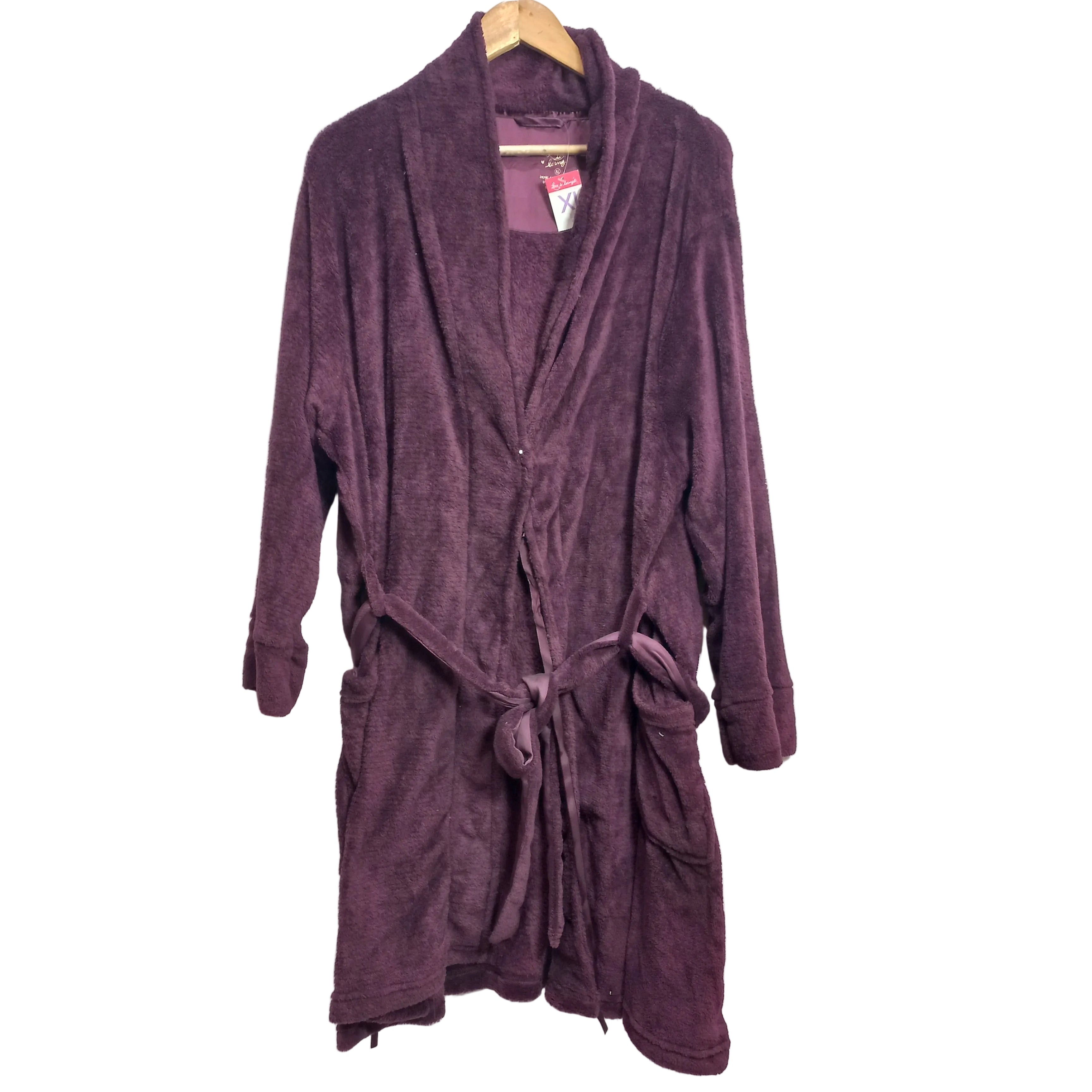 Next UK plus size robe for women in plum - MissClassy
