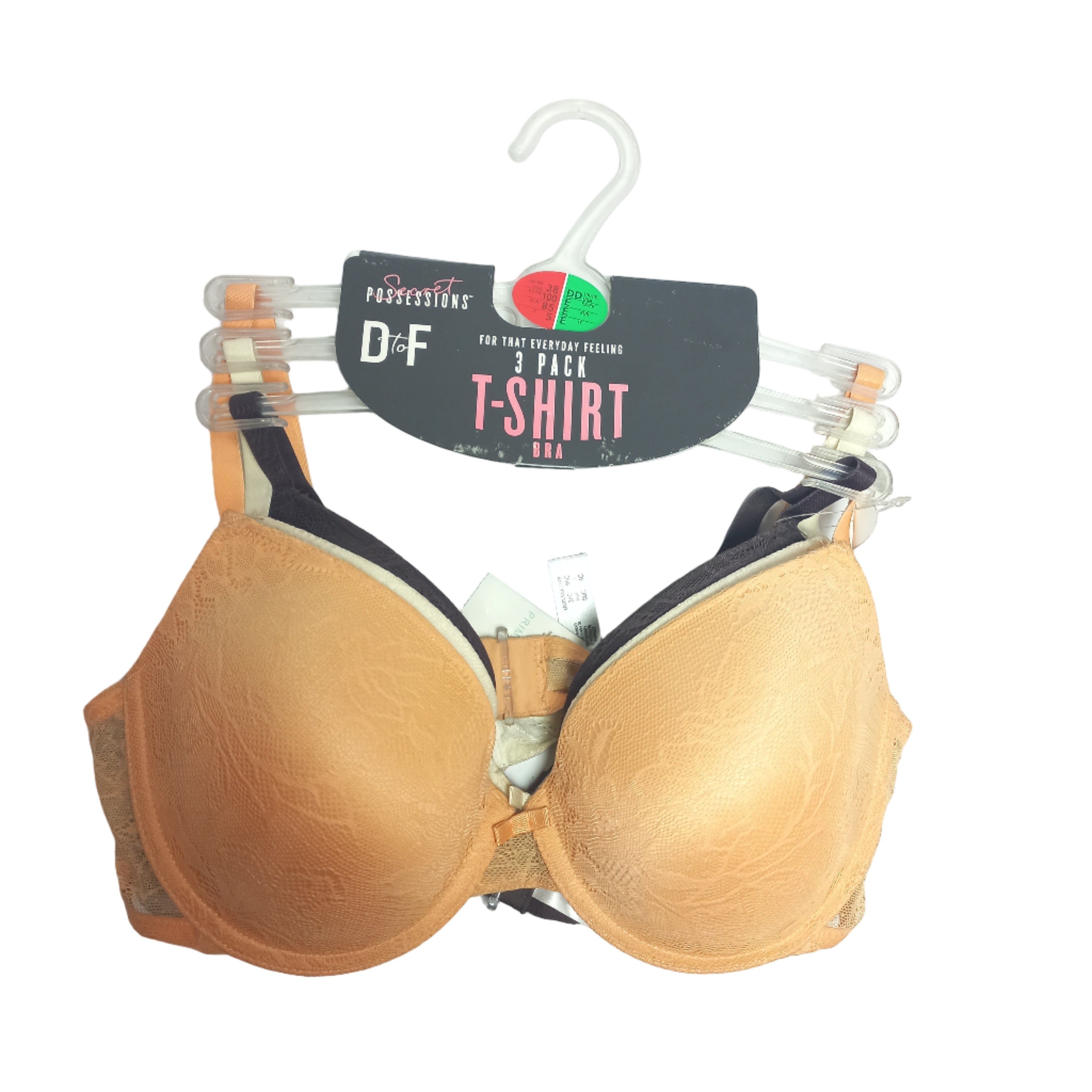 Pack of 3 Primark T-Shirt Bras With D and F cup