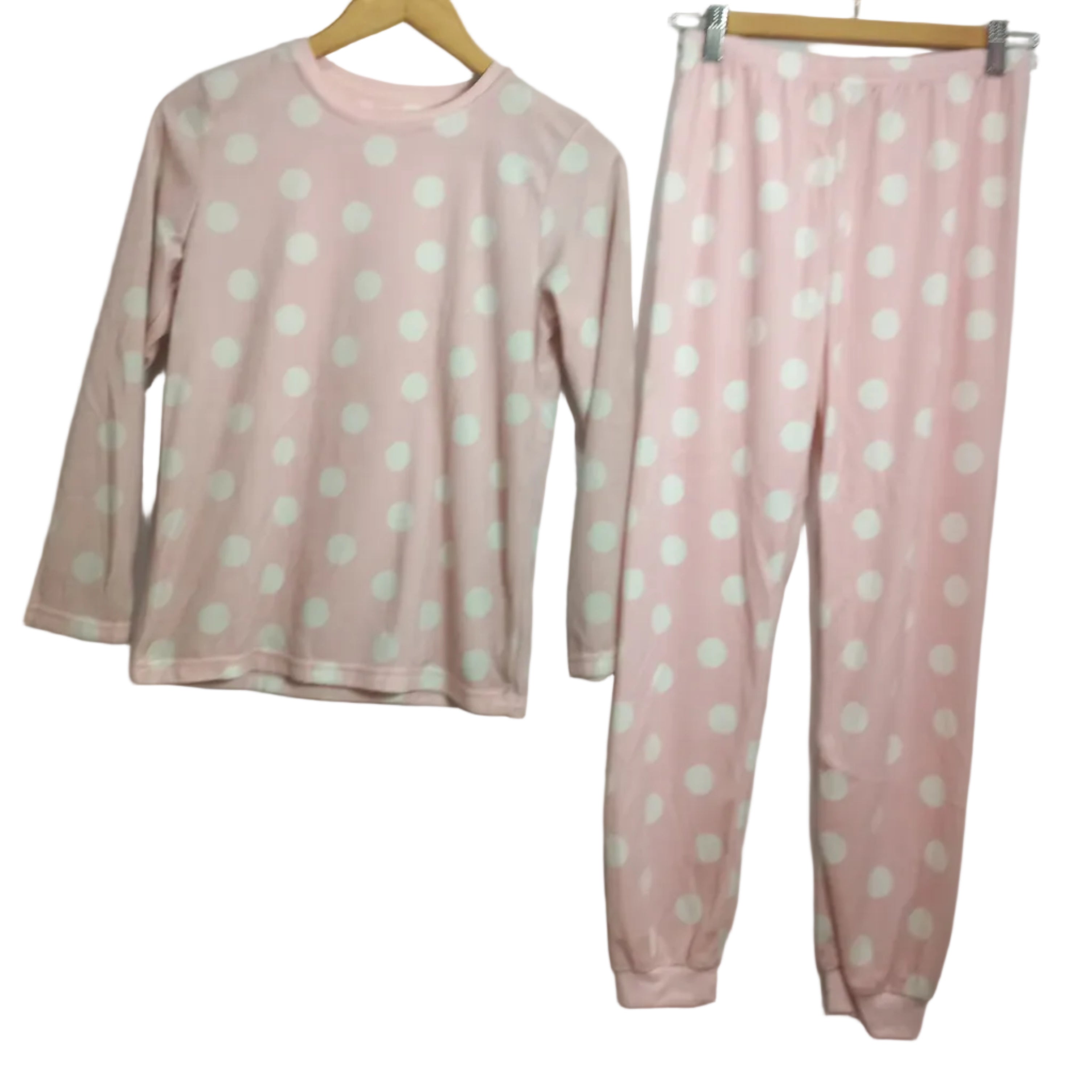 Pink polka dot pajama set 