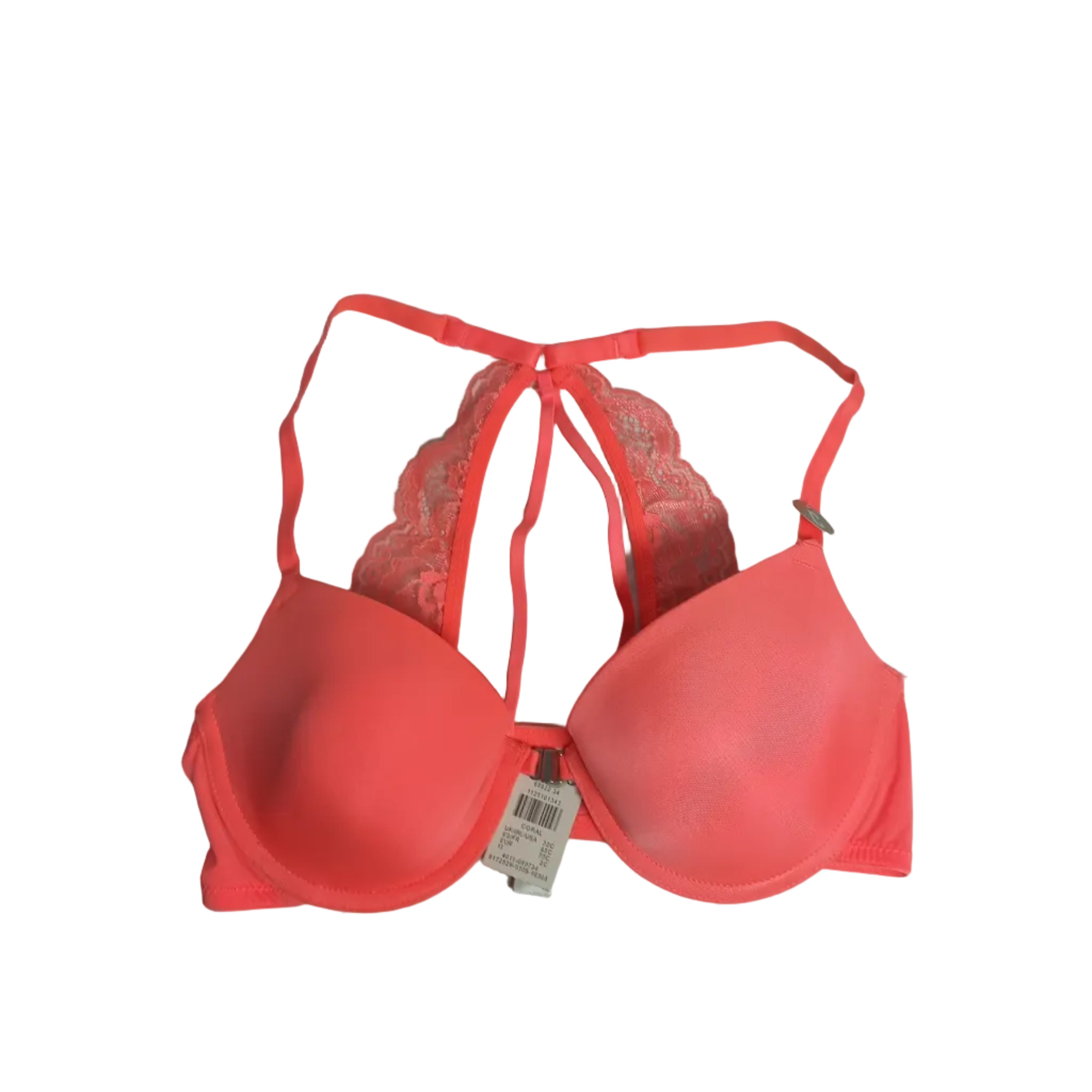 Primark Softline bra in orange shown front angle
