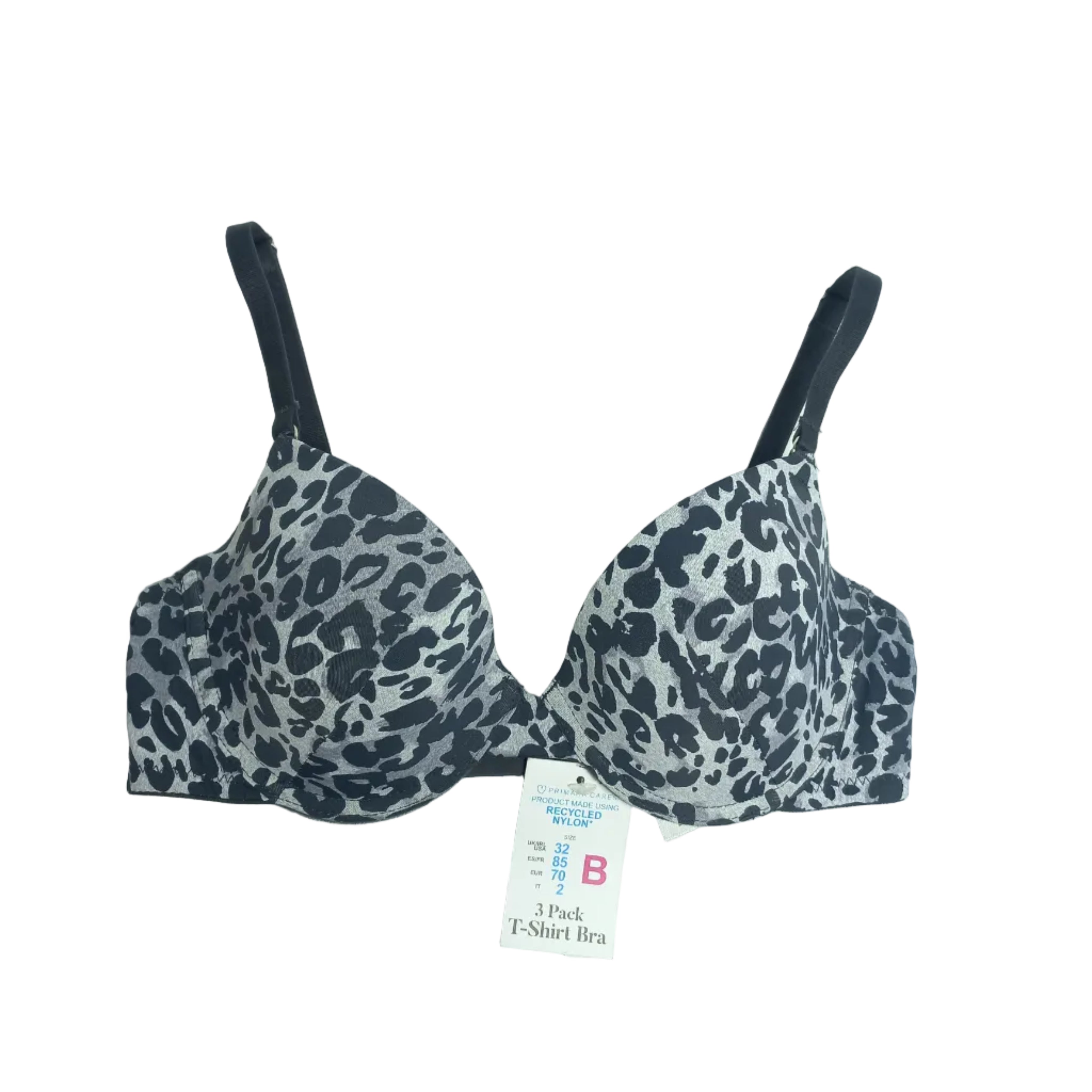 Primark affordable T shirt bra in nude, smooth comfort shown front view
