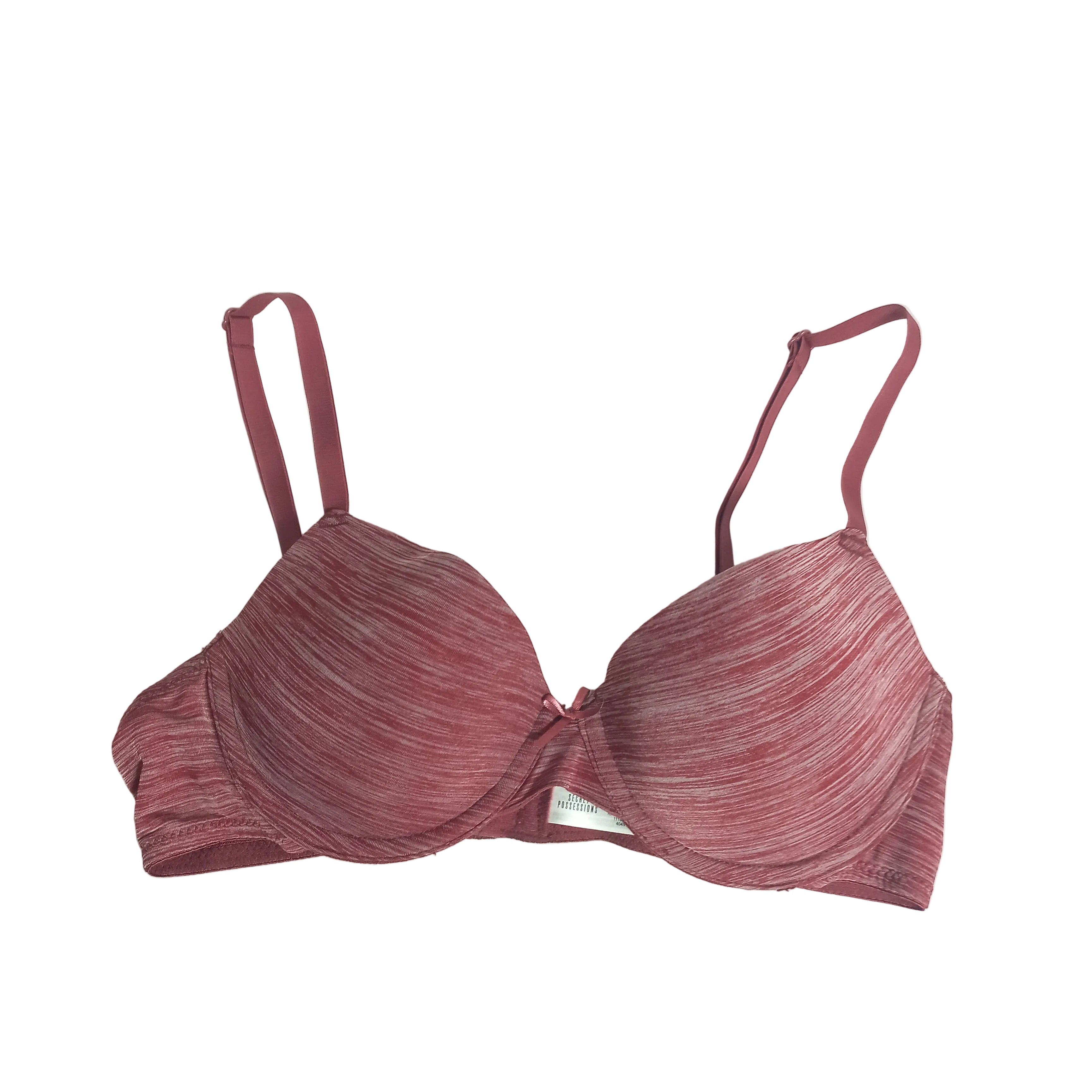 Primark feather soft bra in beige shown front view
