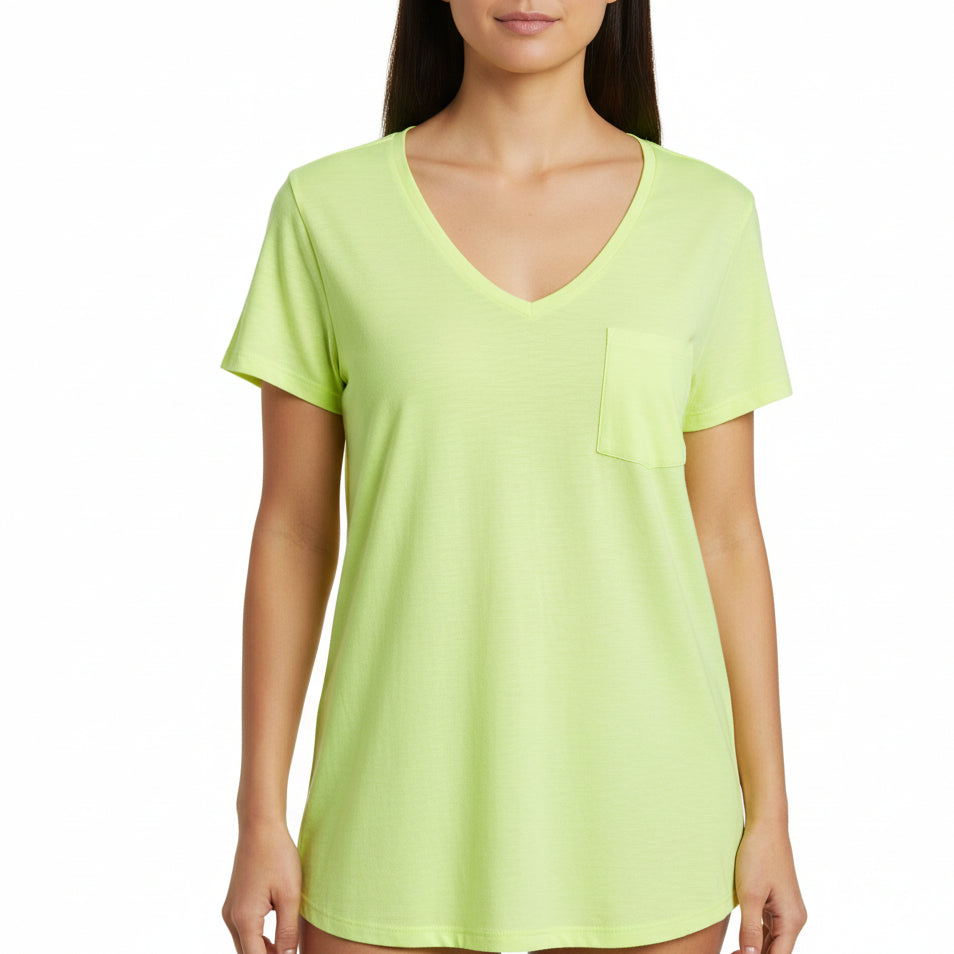 Primark lounge shirt for women in lemon front view - MissClassy
