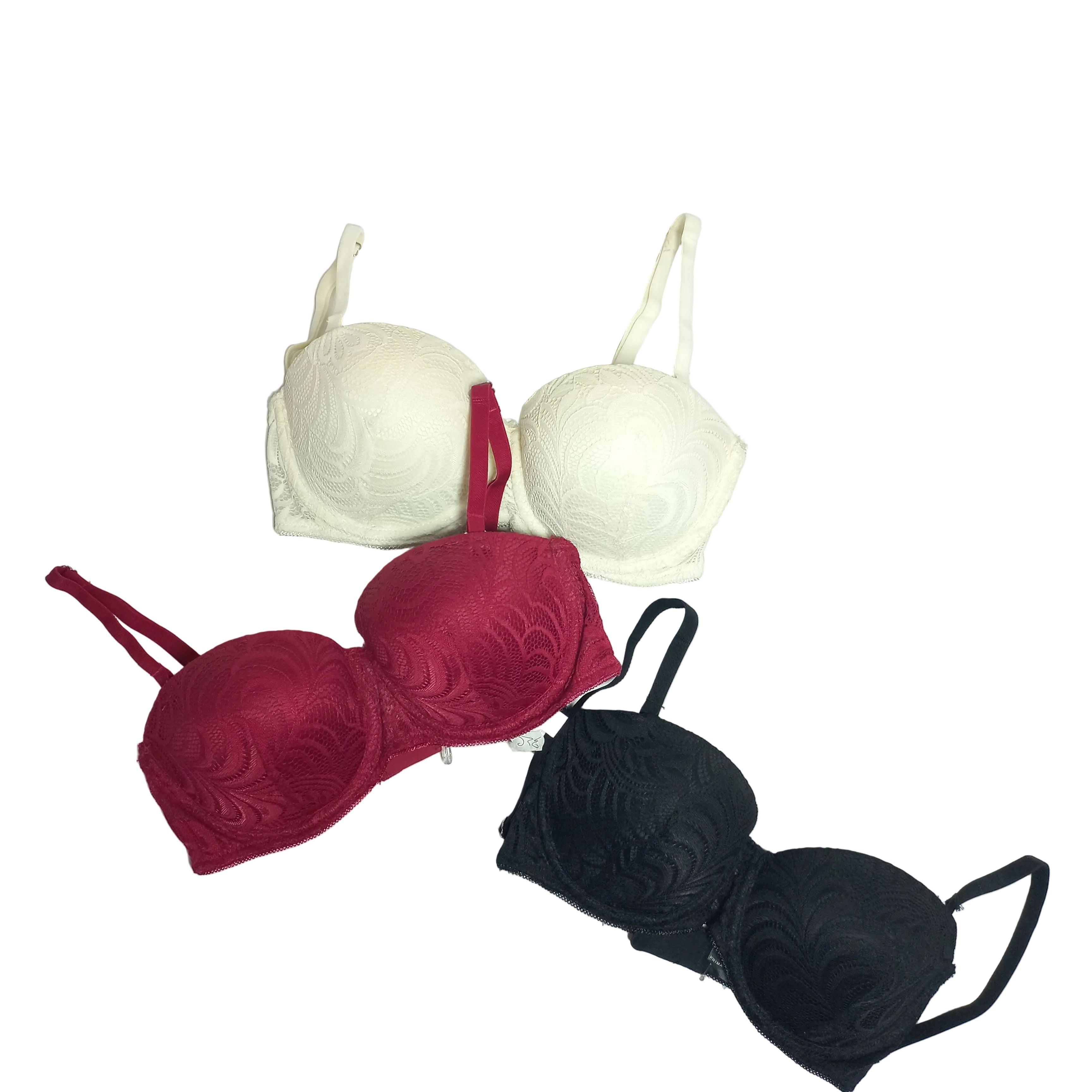 Primark pack of 3 balcony bras in maroon, black, and white - MissClassy

