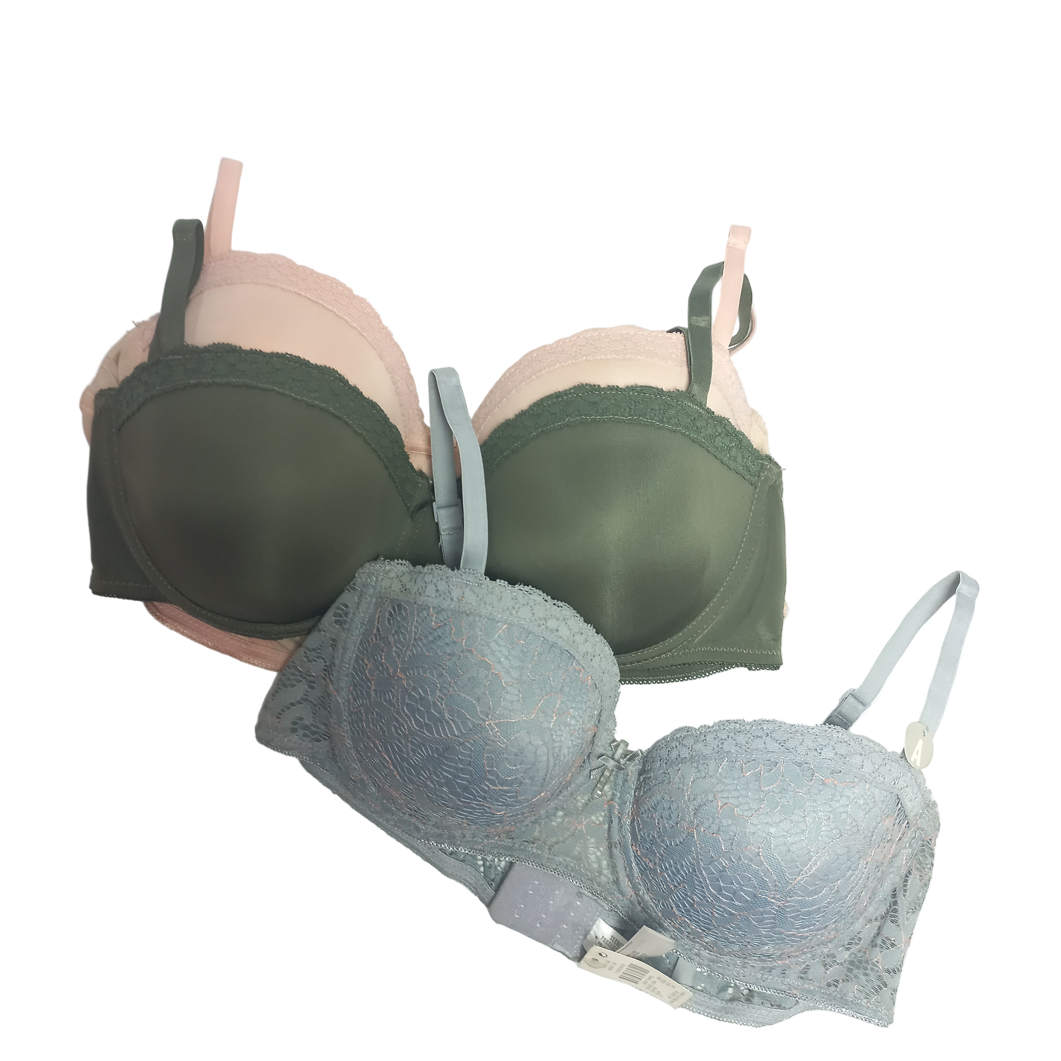 Primark pack of 3 balcony bras in multicolor - MissClassy