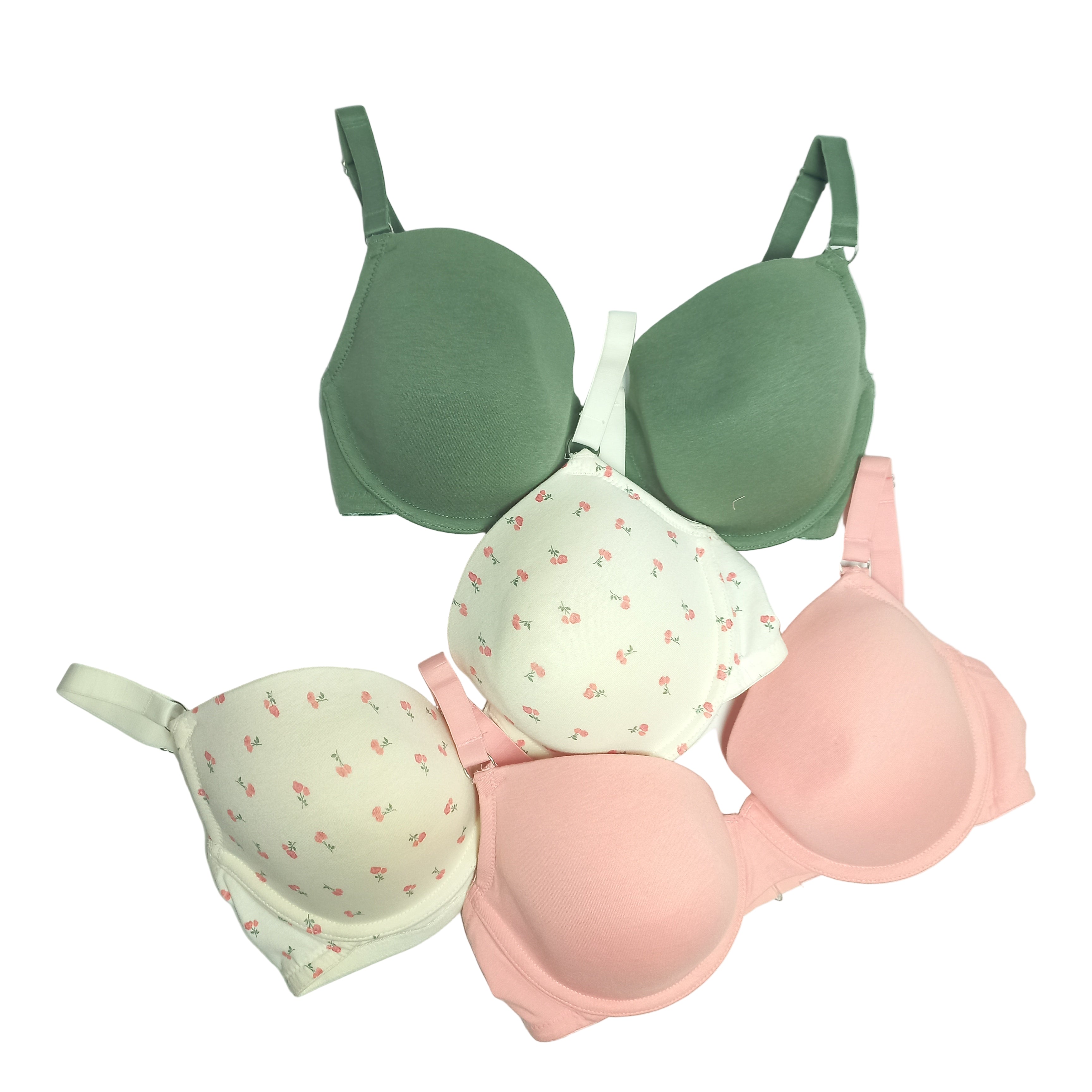 Primark pack of 3 t-shirt bras front view at MissClassy
