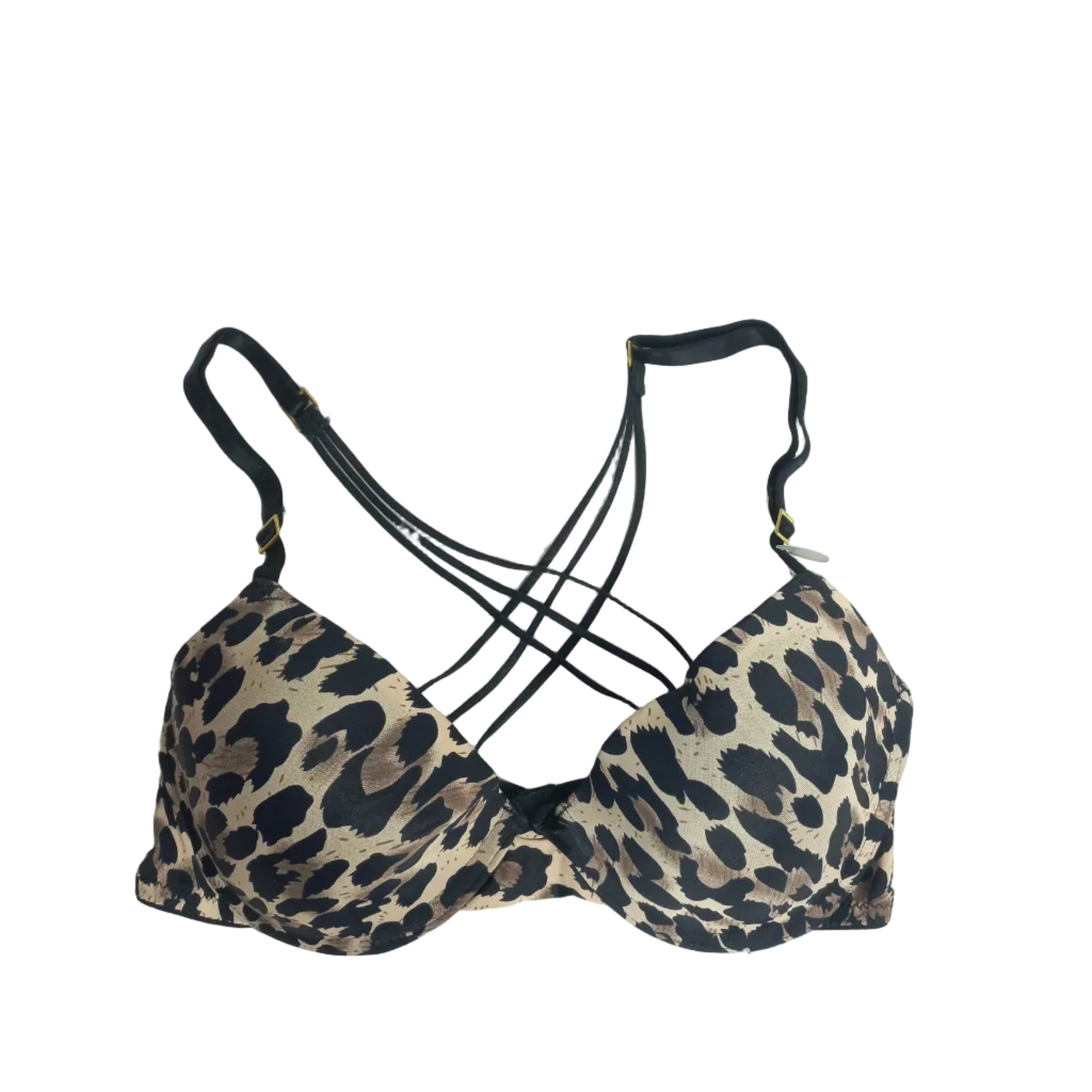 Primark smooth layer bra in cheetah print front angle