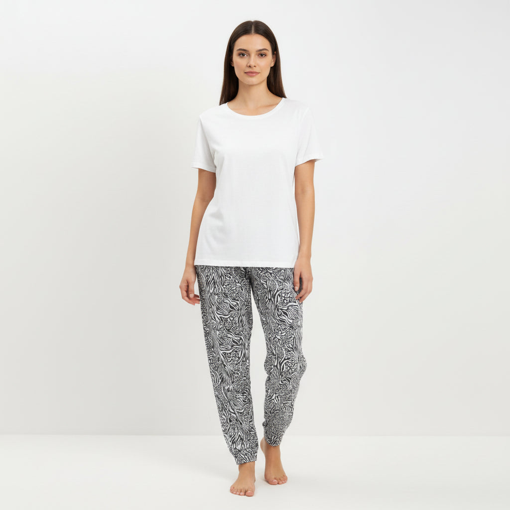 Primark white T-shirt pajama set
