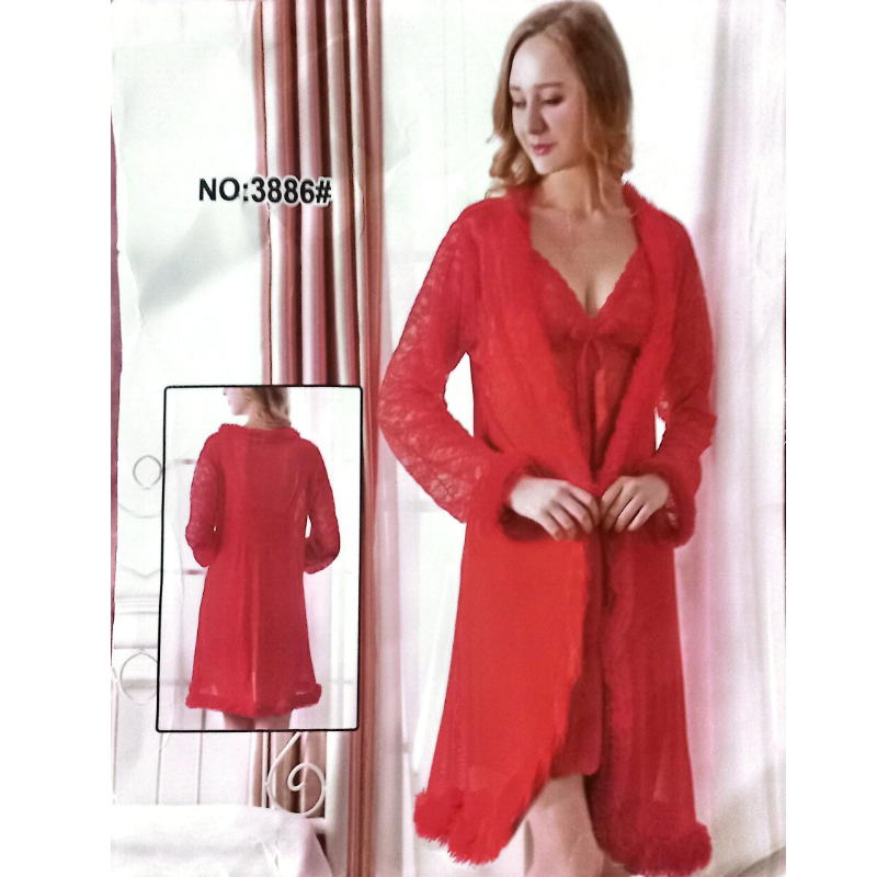 Red net nighty fabric close-up - MissClassy