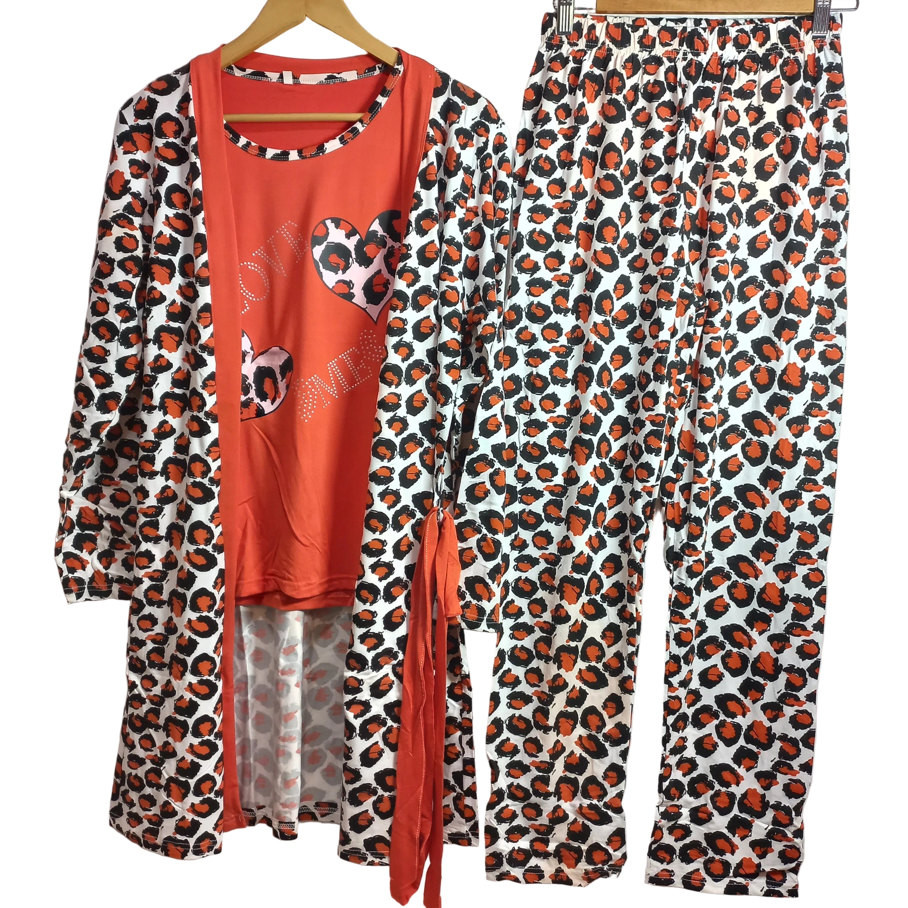 Soft pajama material detail visible
