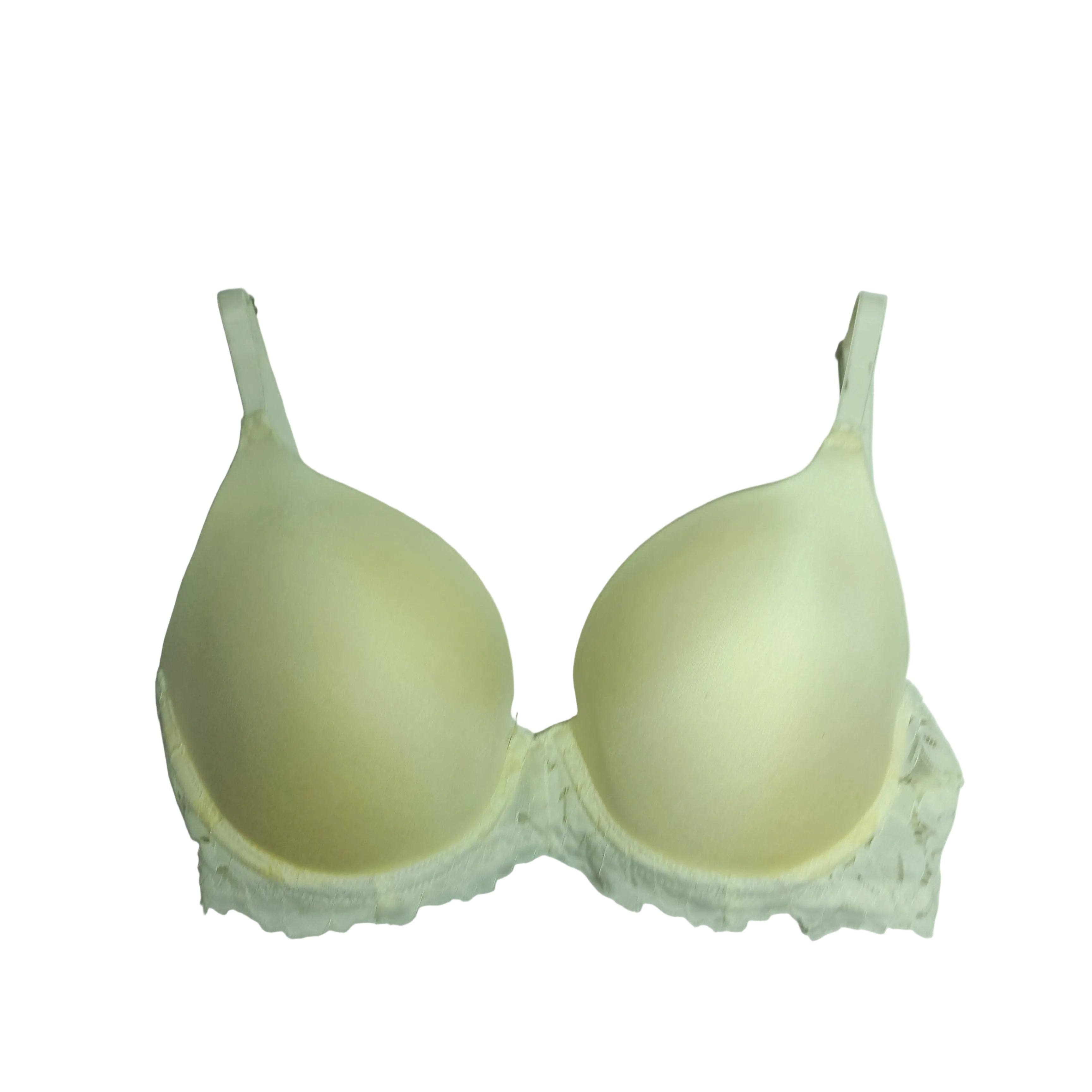 Supportive bra showing a lifting structure from the front
