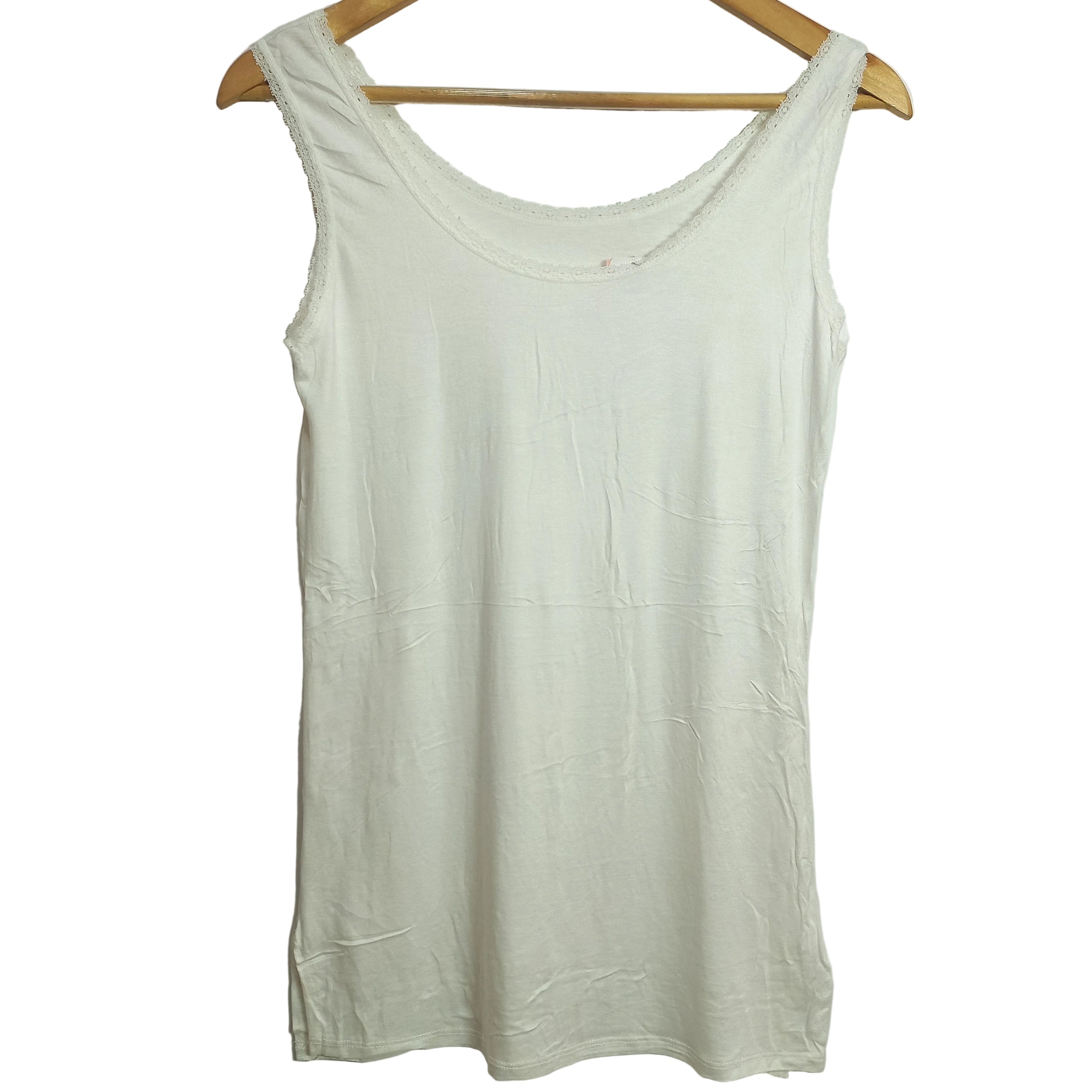White cotton camisole colorway detail - MissClassy
