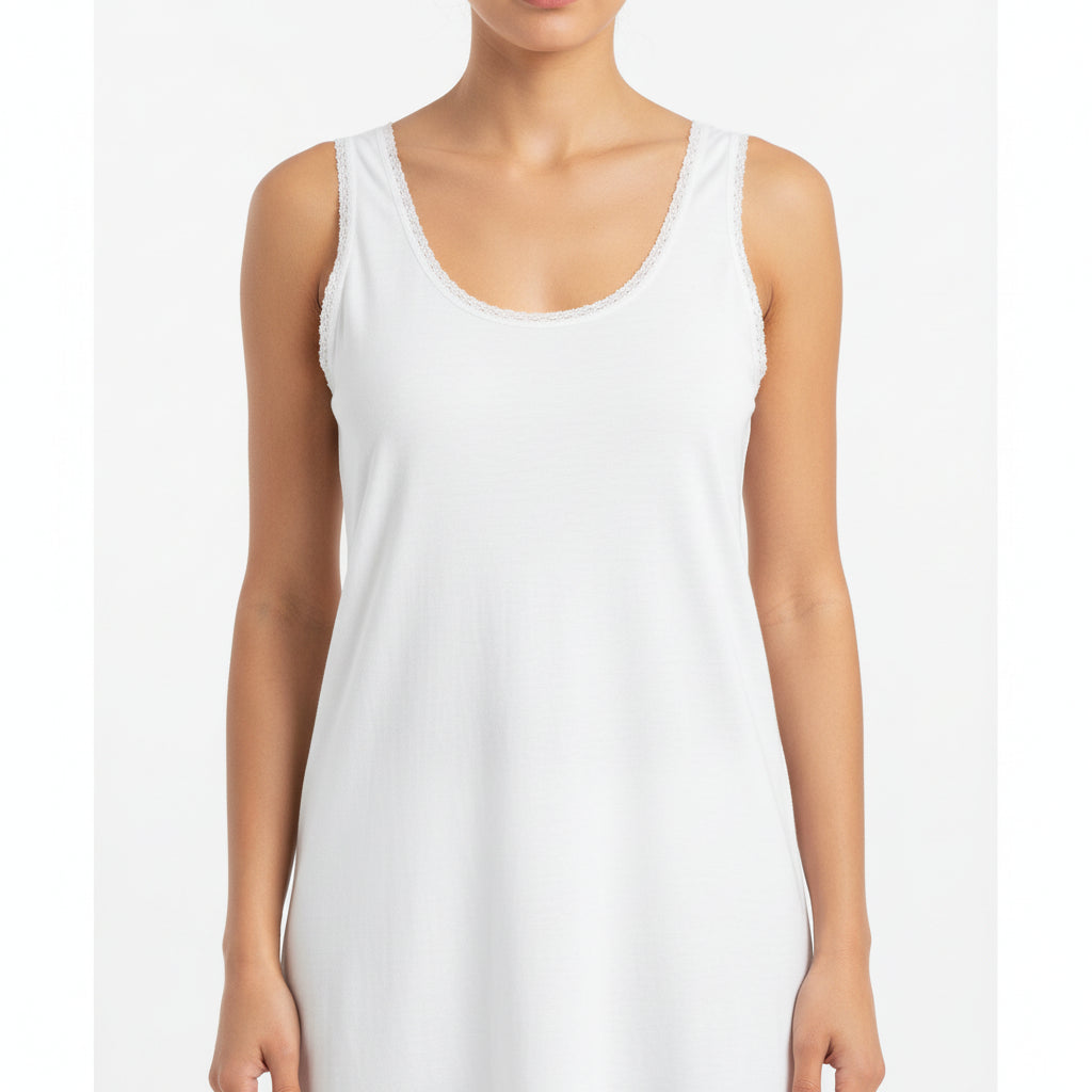 White cotton camisole for women - MissClassy
