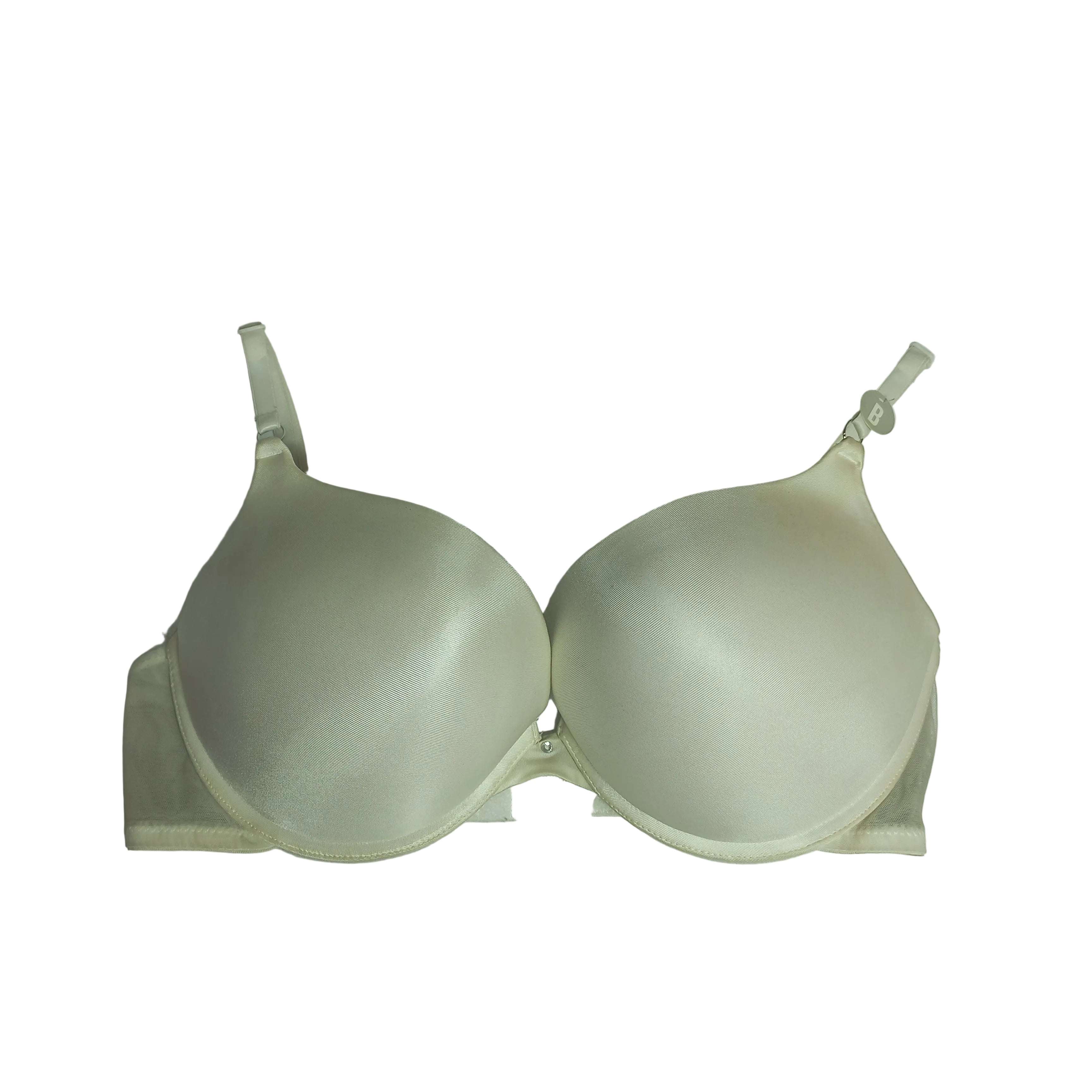 beige t-shirt bra showing structured support from front
