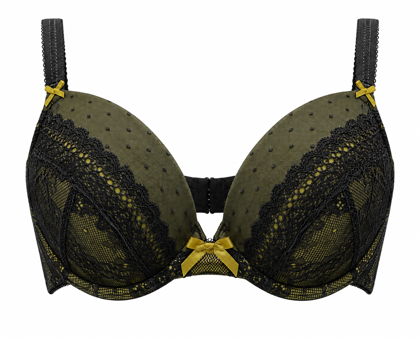 Marks & Spencer Lace Underwire Bra Olive Black - Front View
